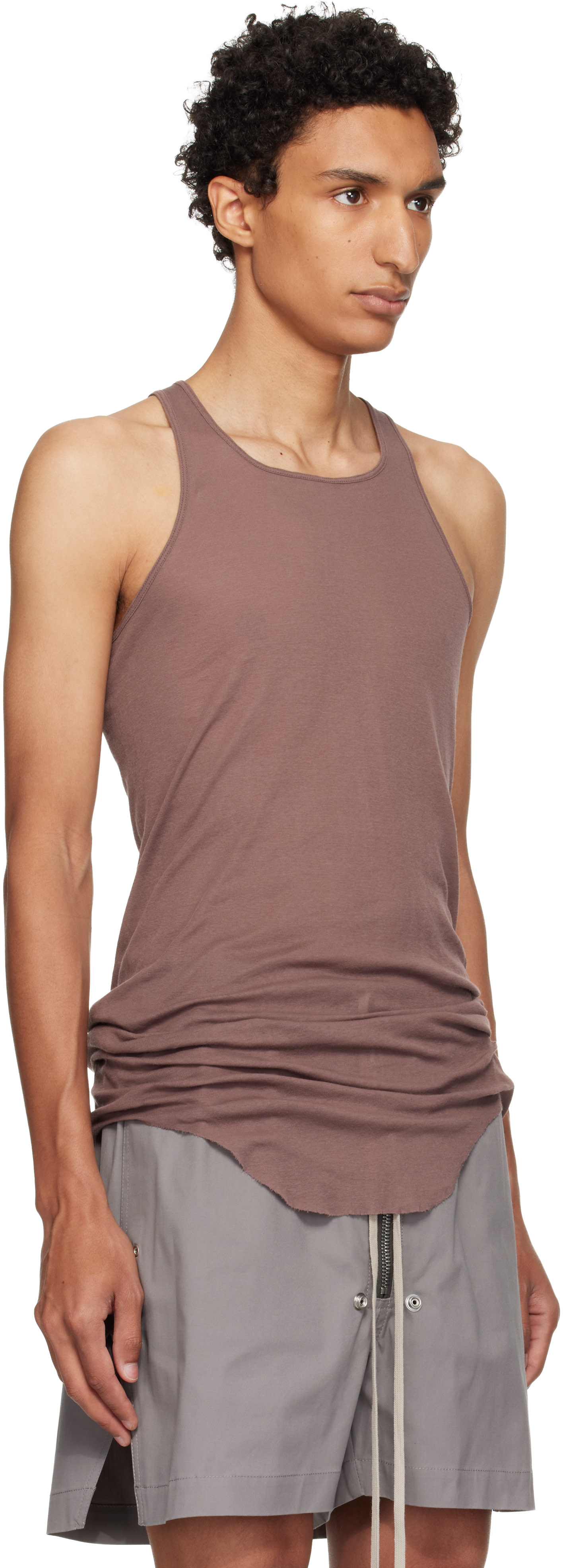 Rick Owens - Purple Tower Basic Rib Tank Top