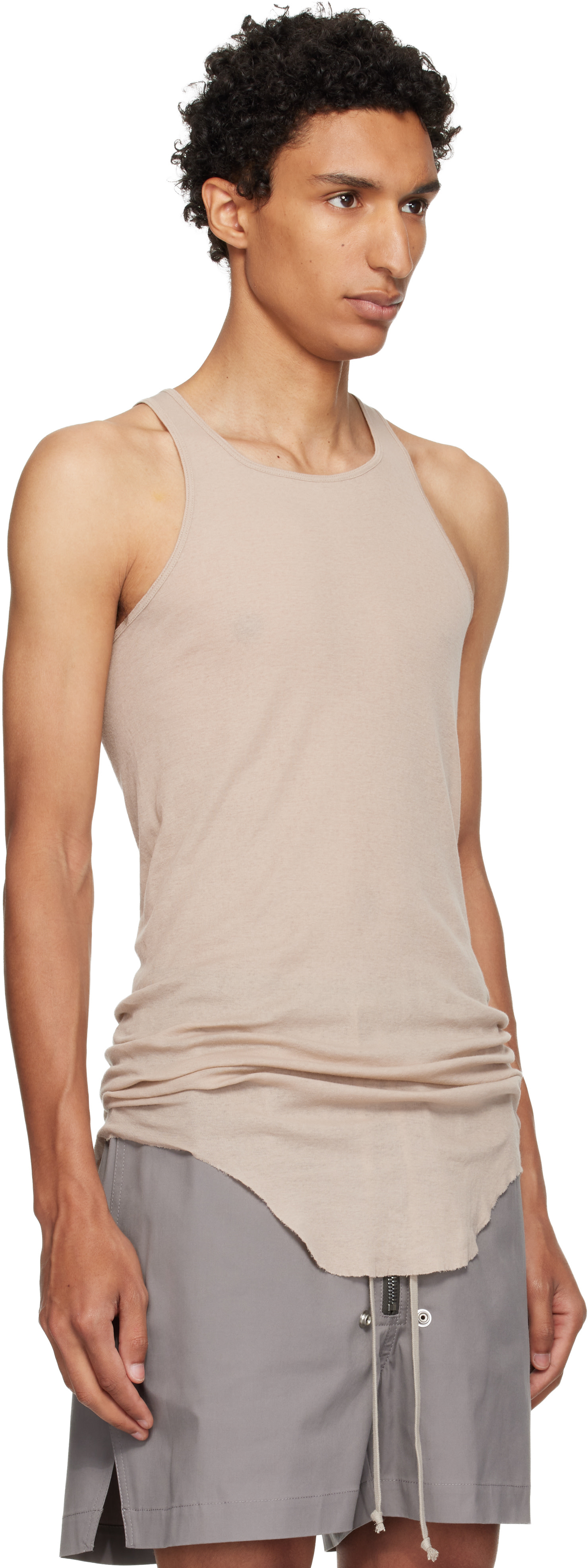 Rick Owens - Taupe Tower Basic Rib Tank Top