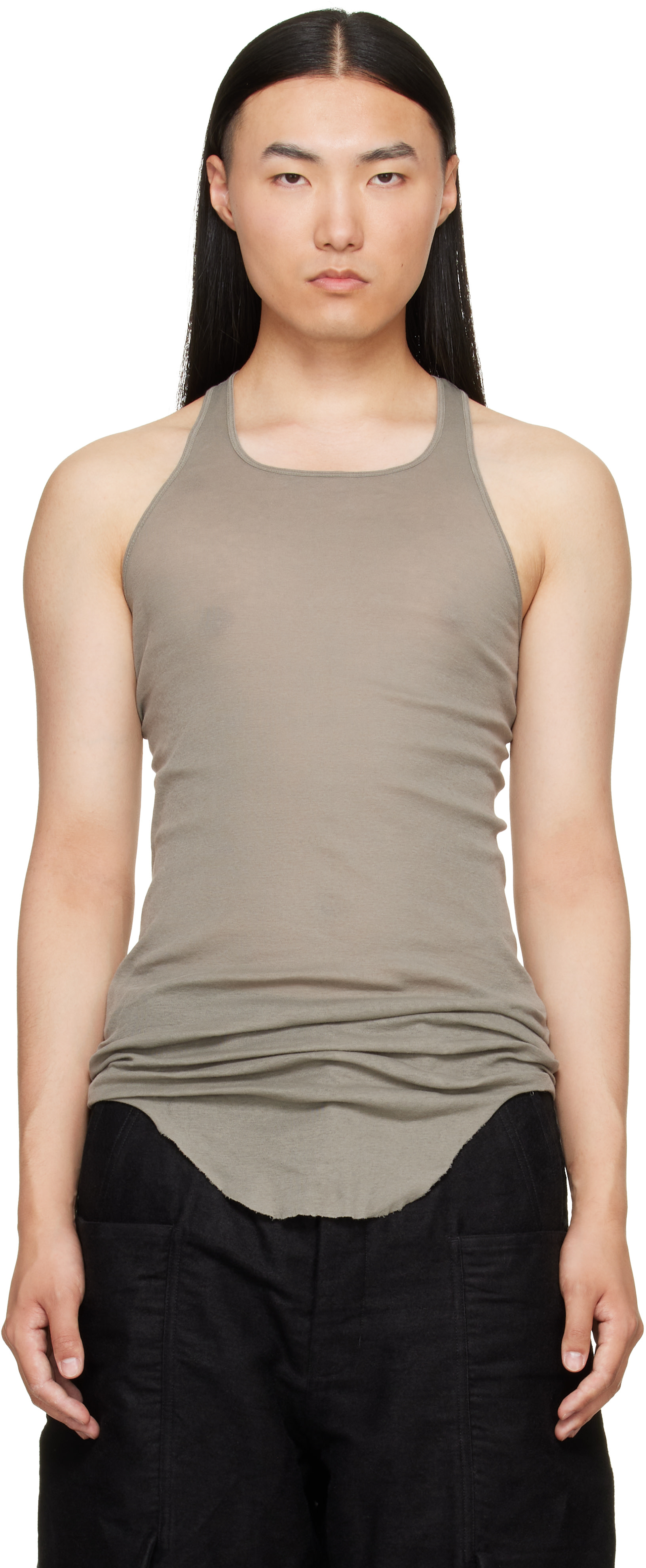 Rick Owens - Taupe Tower Basic Rib Tank Top