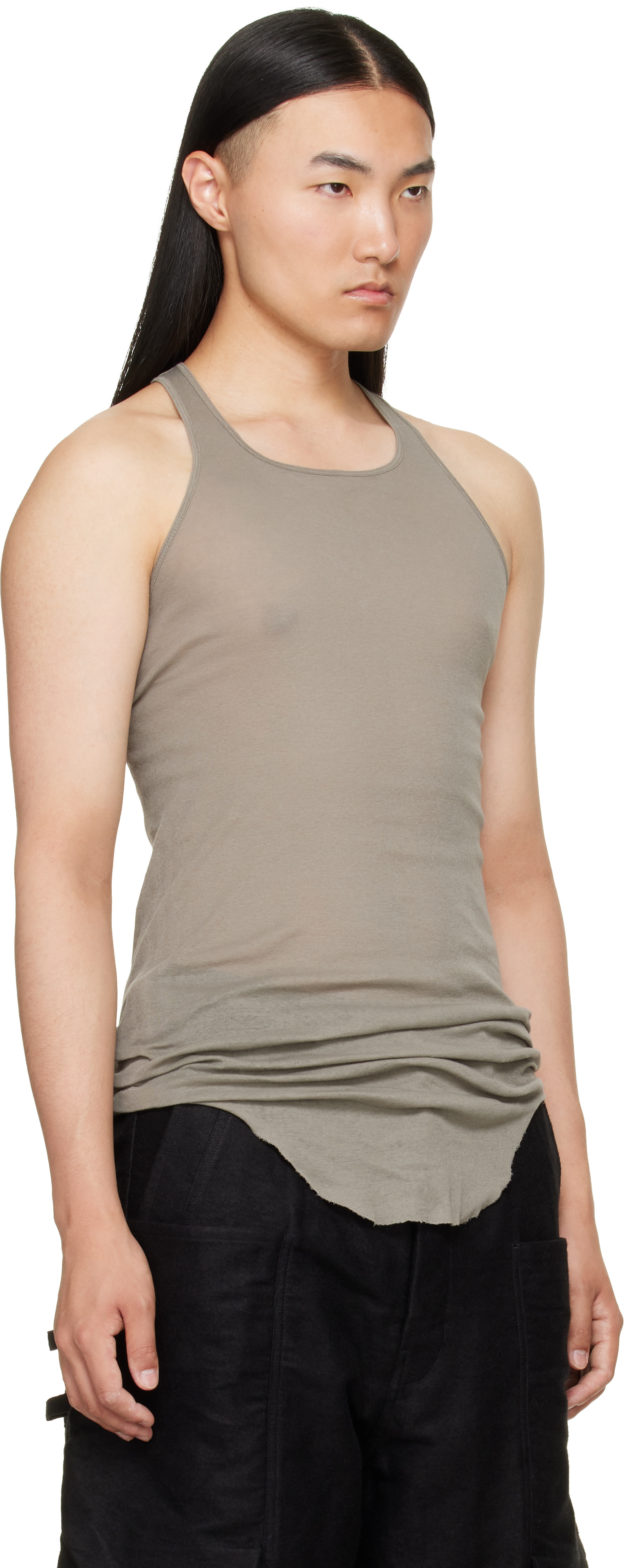 Rick Owens - Taupe Tower Basic Rib Tank Top