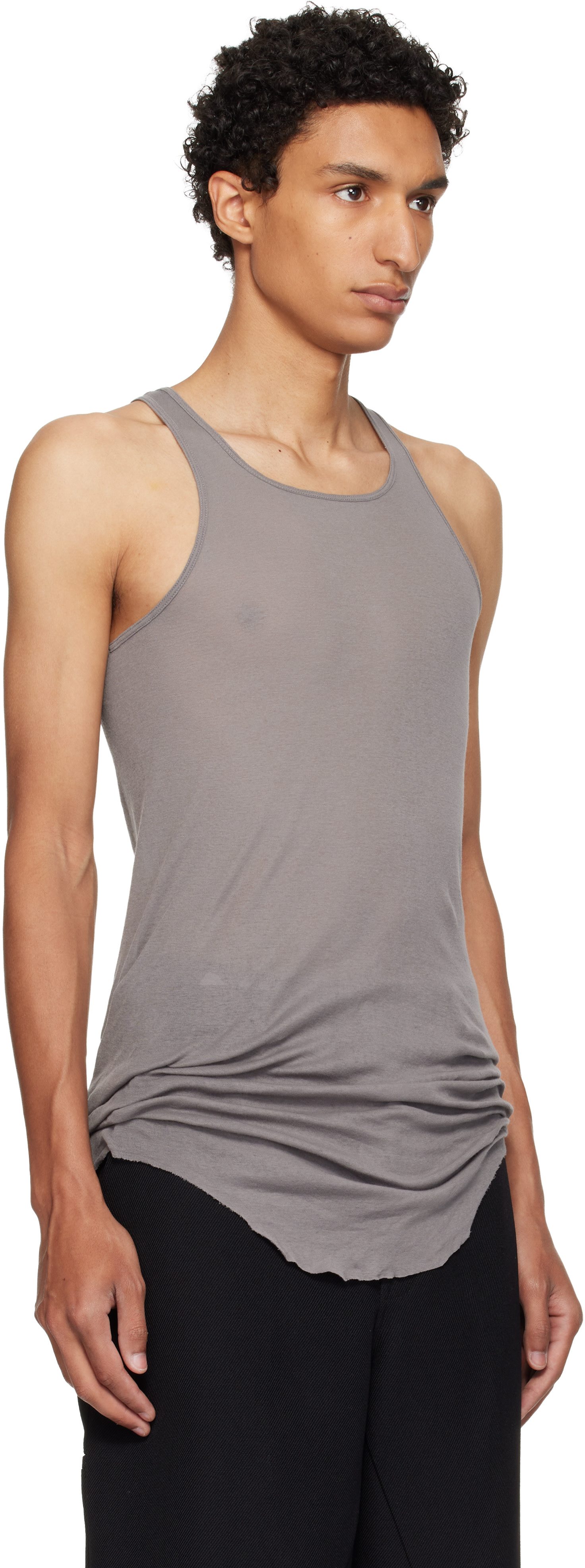 Rick Owens - Gray Tower Basic Rib Tank Top
