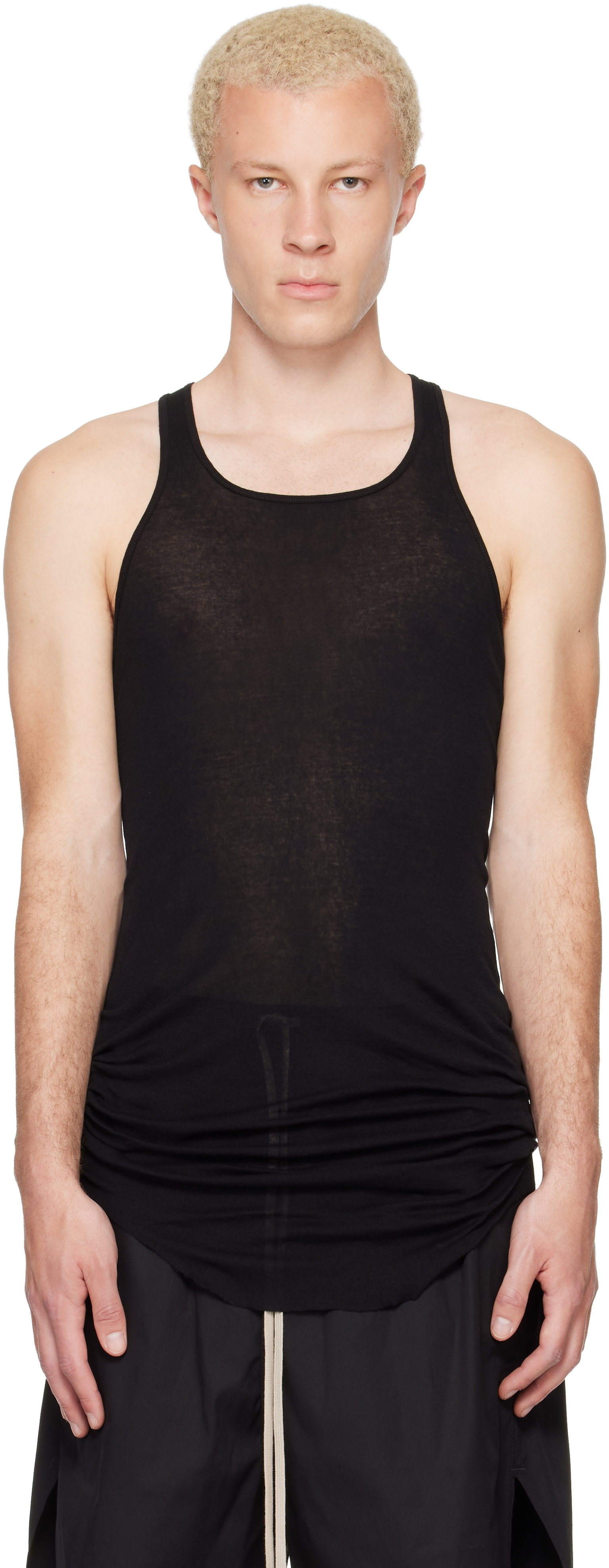 Rick Owens - Black Tower Basic Rib Tank Top