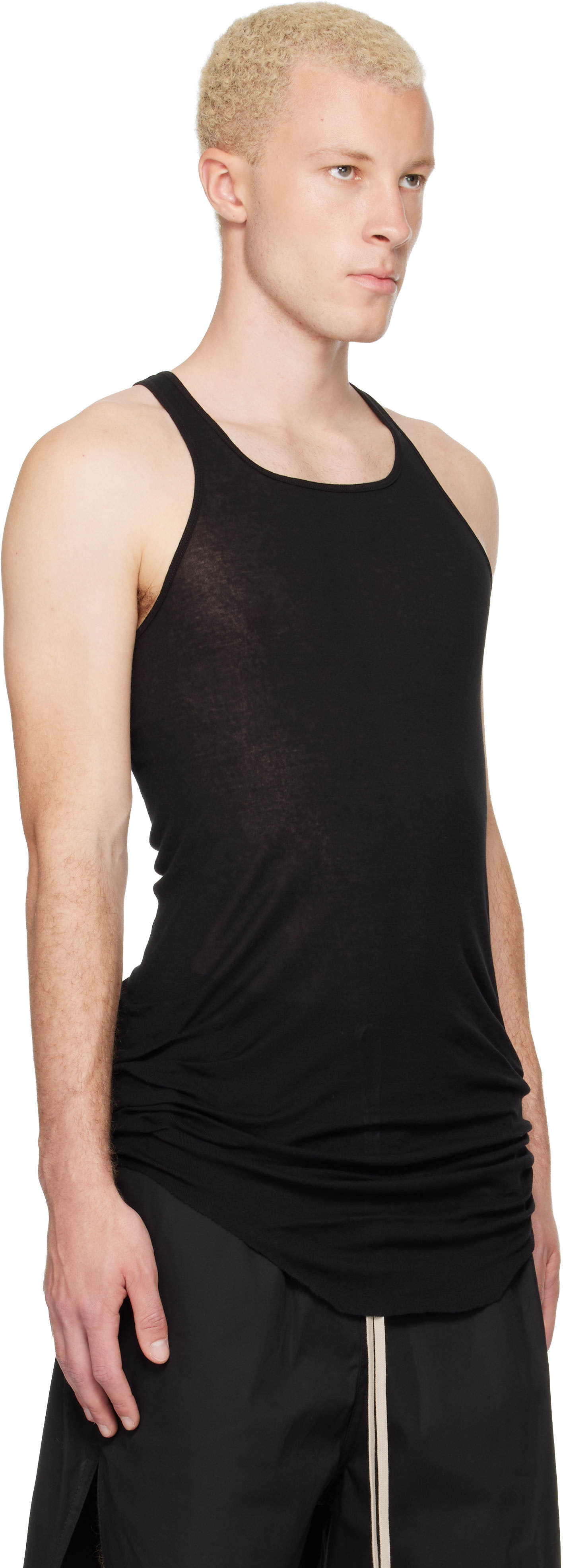 Rick Owens - Black Tower Basic Rib Tank Top