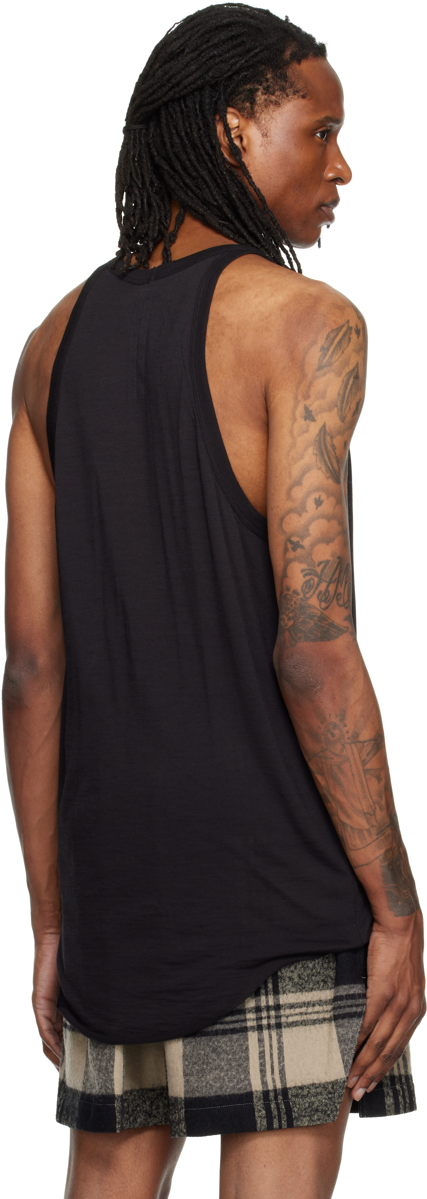 Rick Owens: ブラック Tower Pony タンクトップ | SSENSE 日本