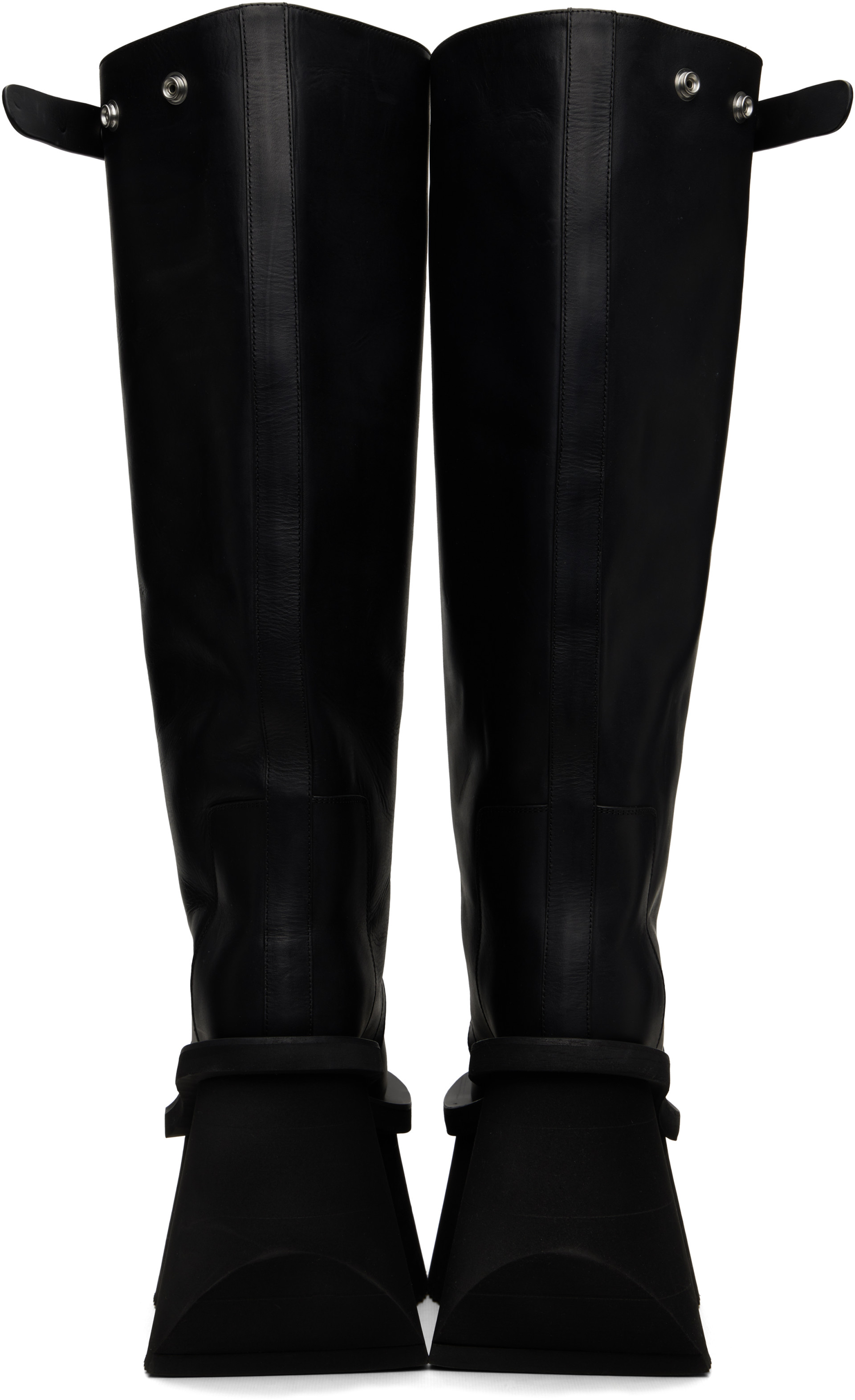 Rick Owens: ブラック Tower Naska Factory Knee ブーツ | SSENSE 日本