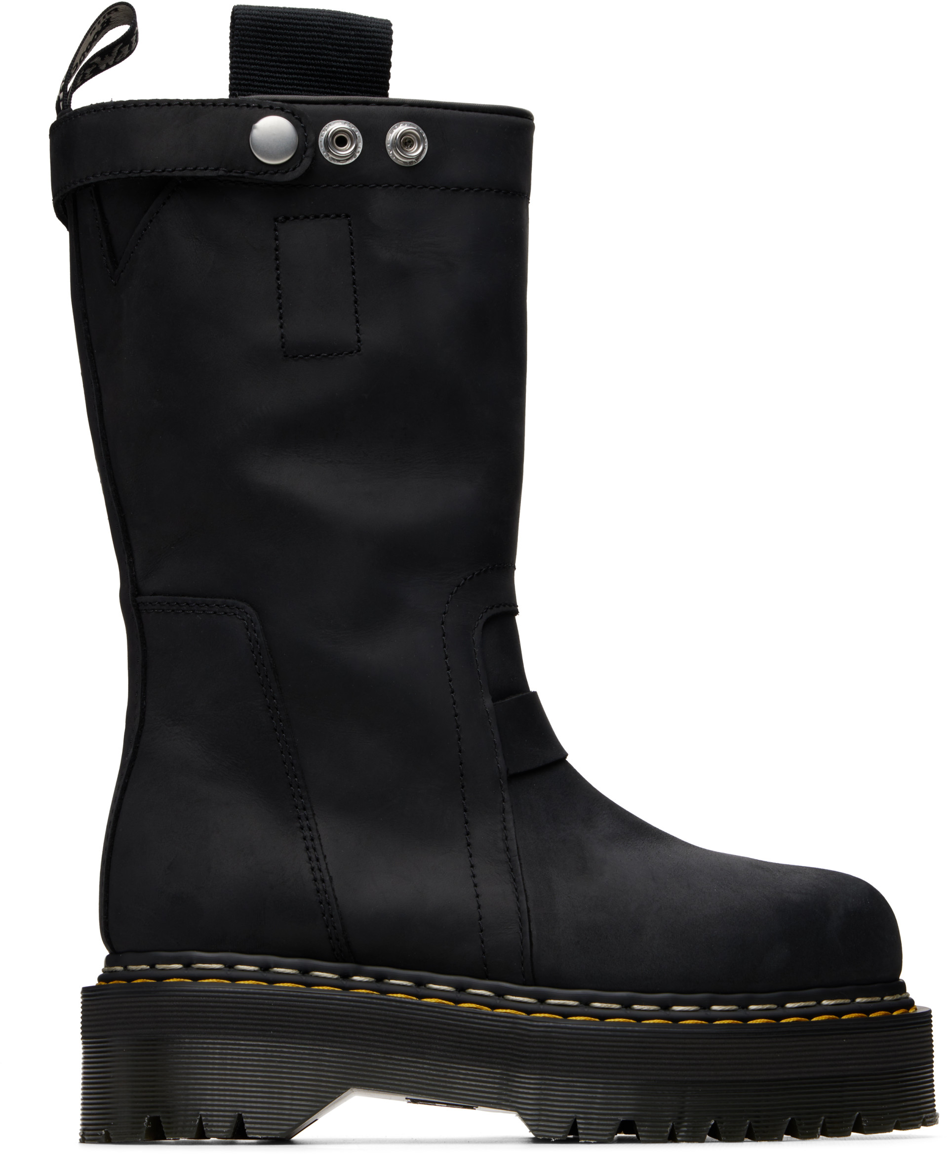 Rick Owens - Black Dr. Martens Edition Quad Sole Pull On Boots