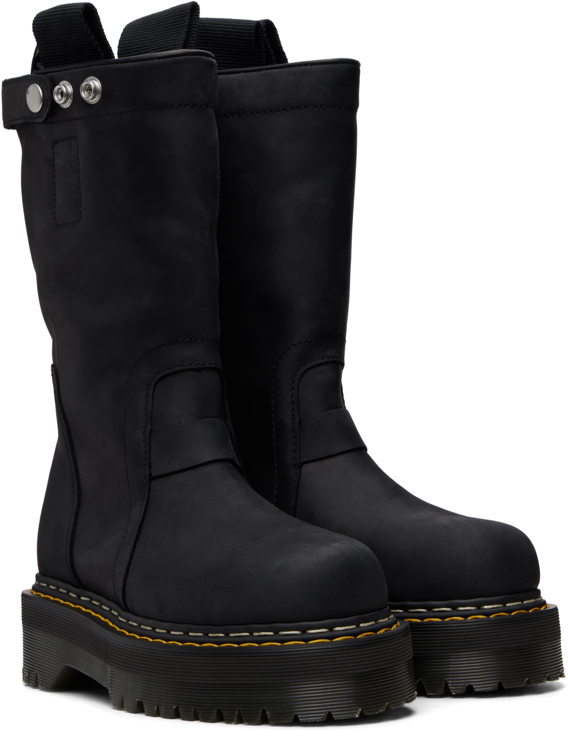 Rick Owens - Black Dr. Martens Edition Quad Sole Pull On Boots