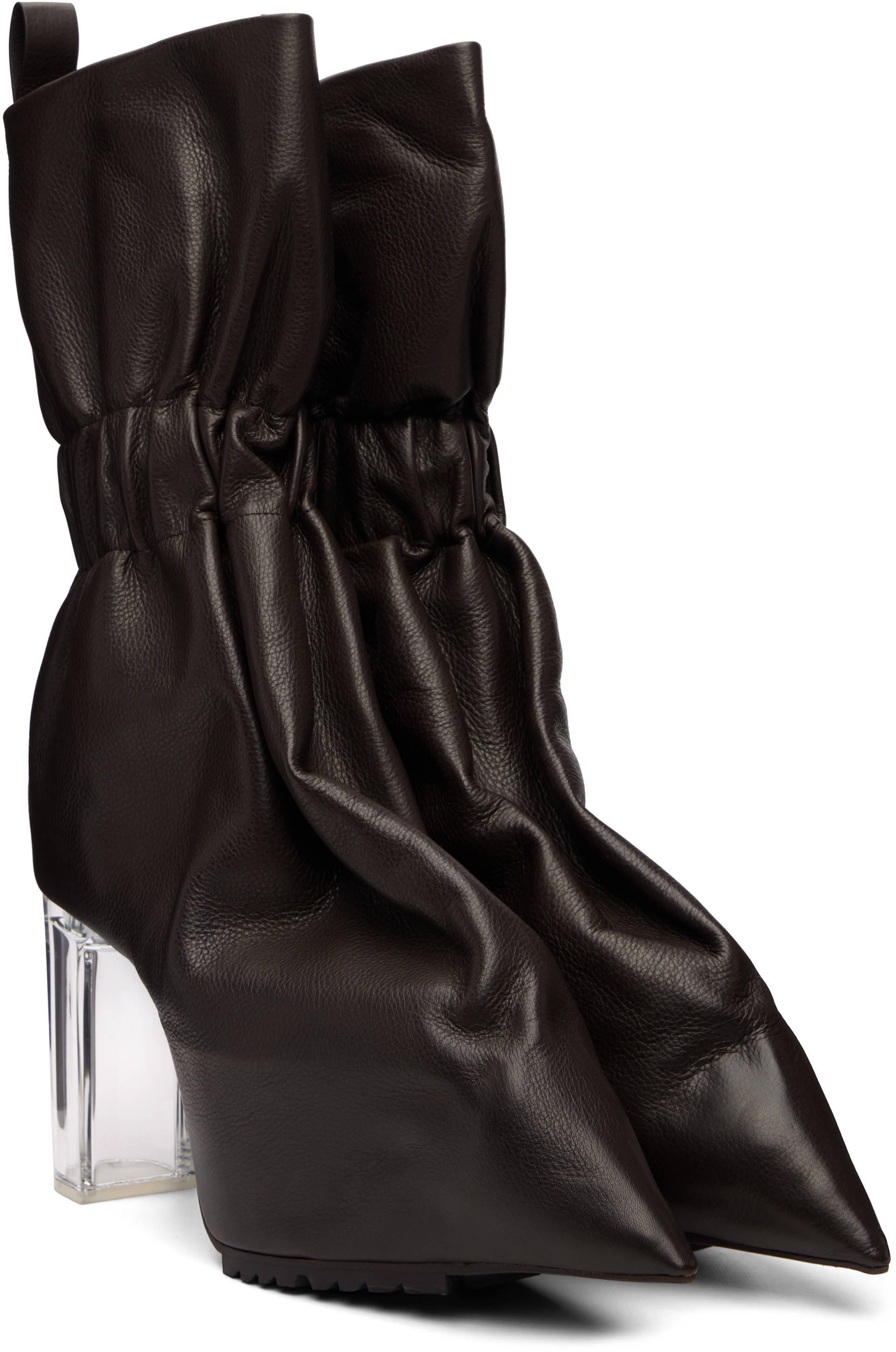 Rick Owens - Brown Tower Pull-On Cuffed Taquito Boots