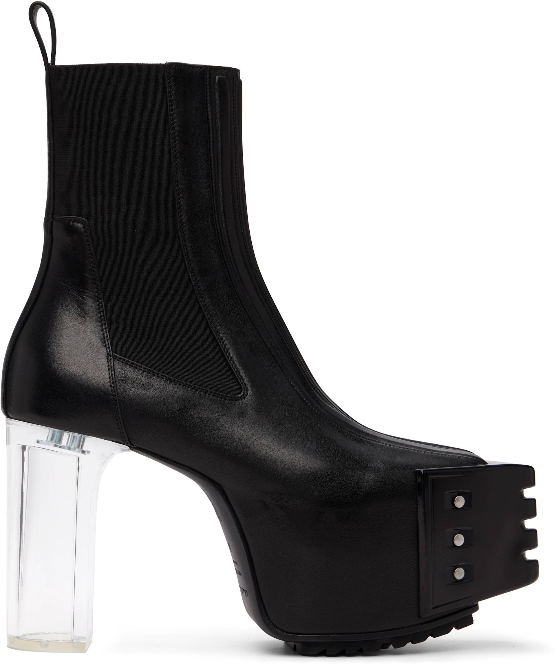 Rick Owens: Black Tower Grilled Kiss 45 Boots | SSENSE