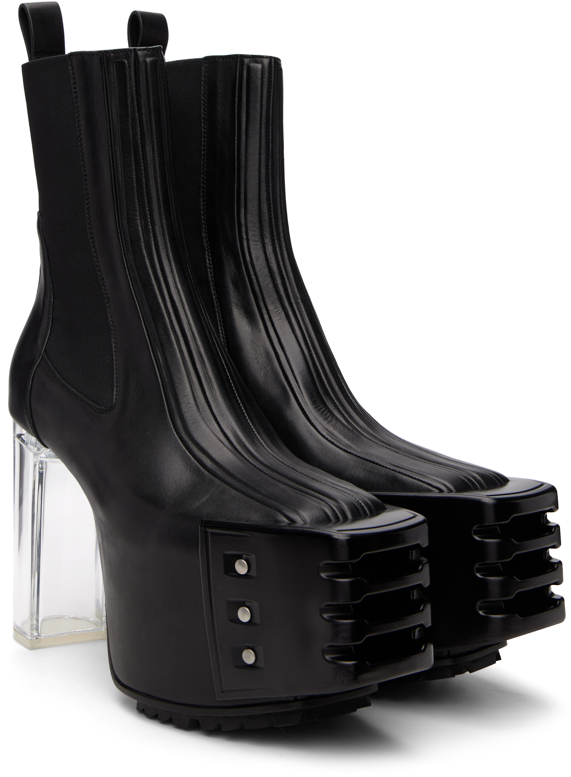 靴 Rick Owens Grill Kiss Boots 35 Rick Owens: ブラック Tower Grilled Kiss 45 ブーツ | SSENSE 日本