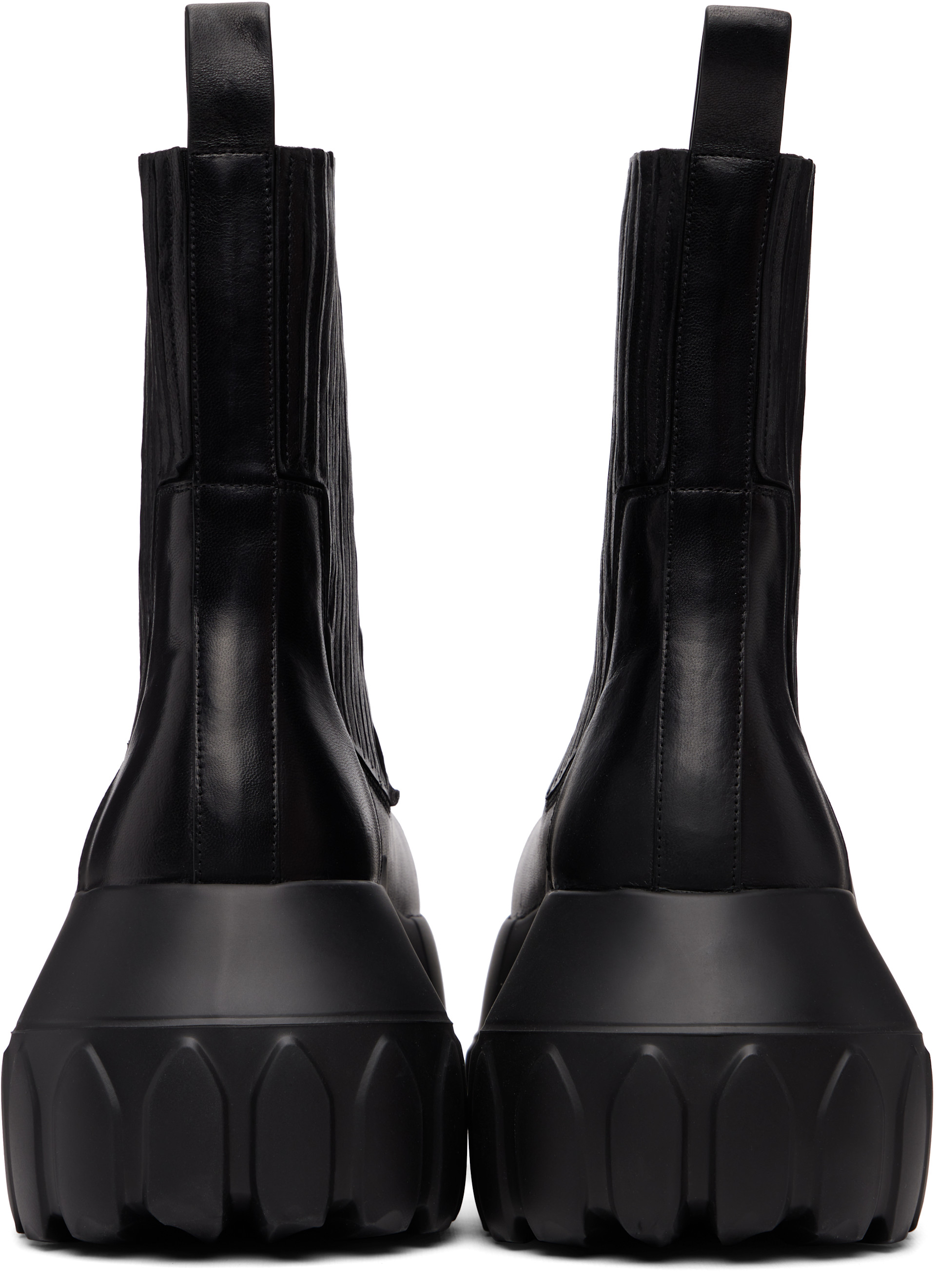 Rick Owens: Black Tower Beatle Mega Tractor Chelsea Boots | SSENSE