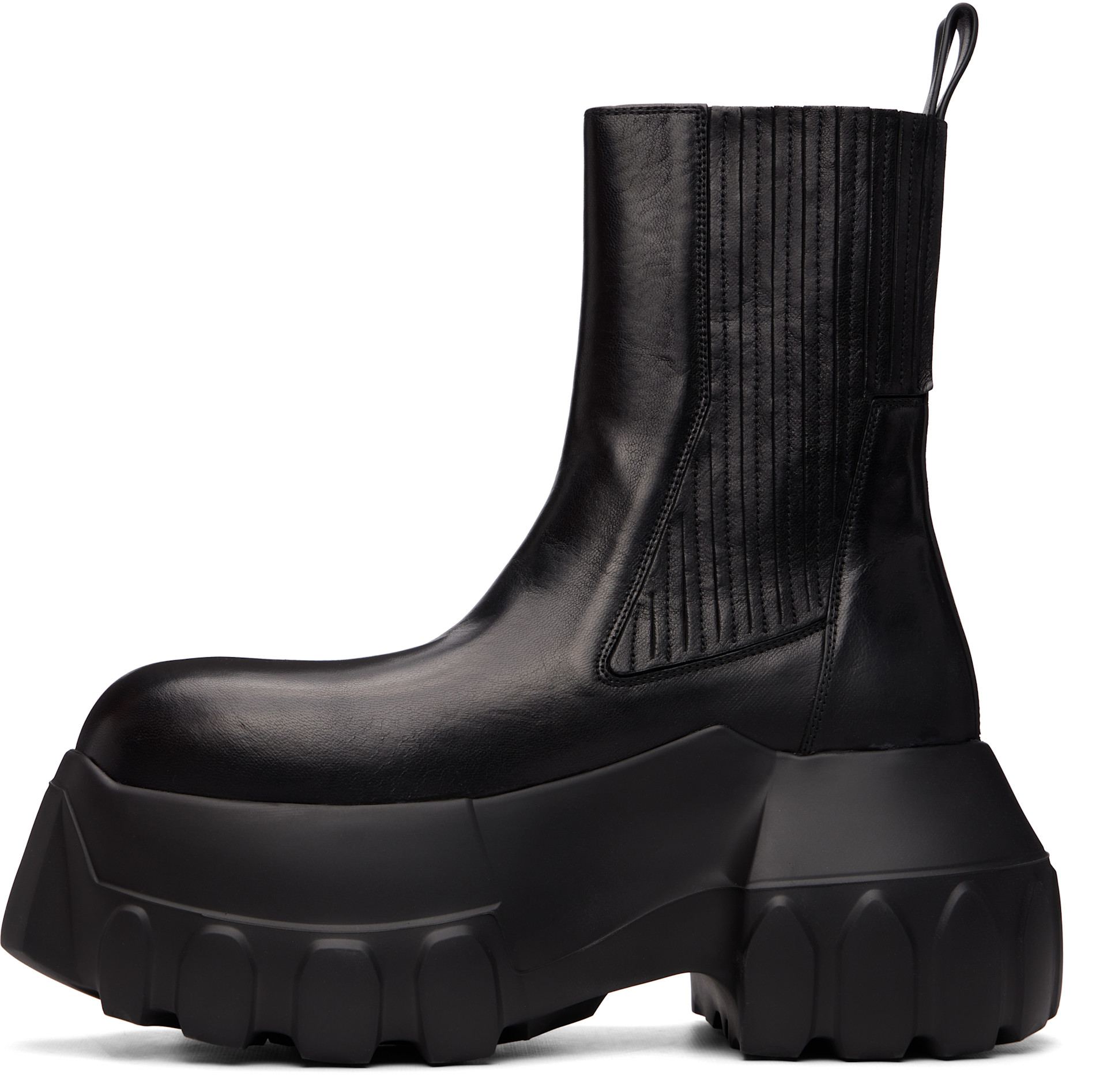Rick Owens: Black Tower Beatle Mega Tractor Chelsea Boots | SSENSE