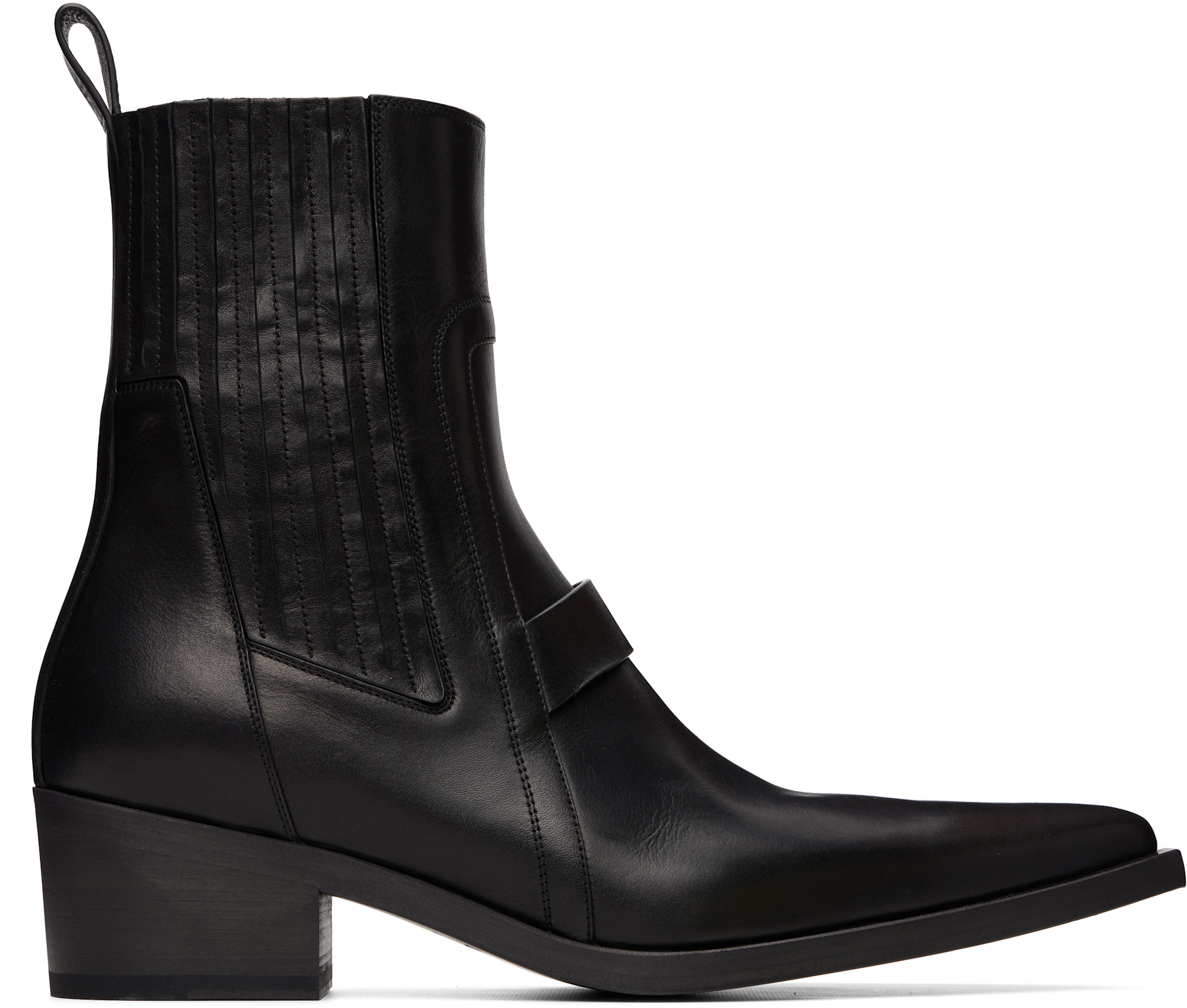 Rick Owens - Black Tower Pointed Sliver Boots