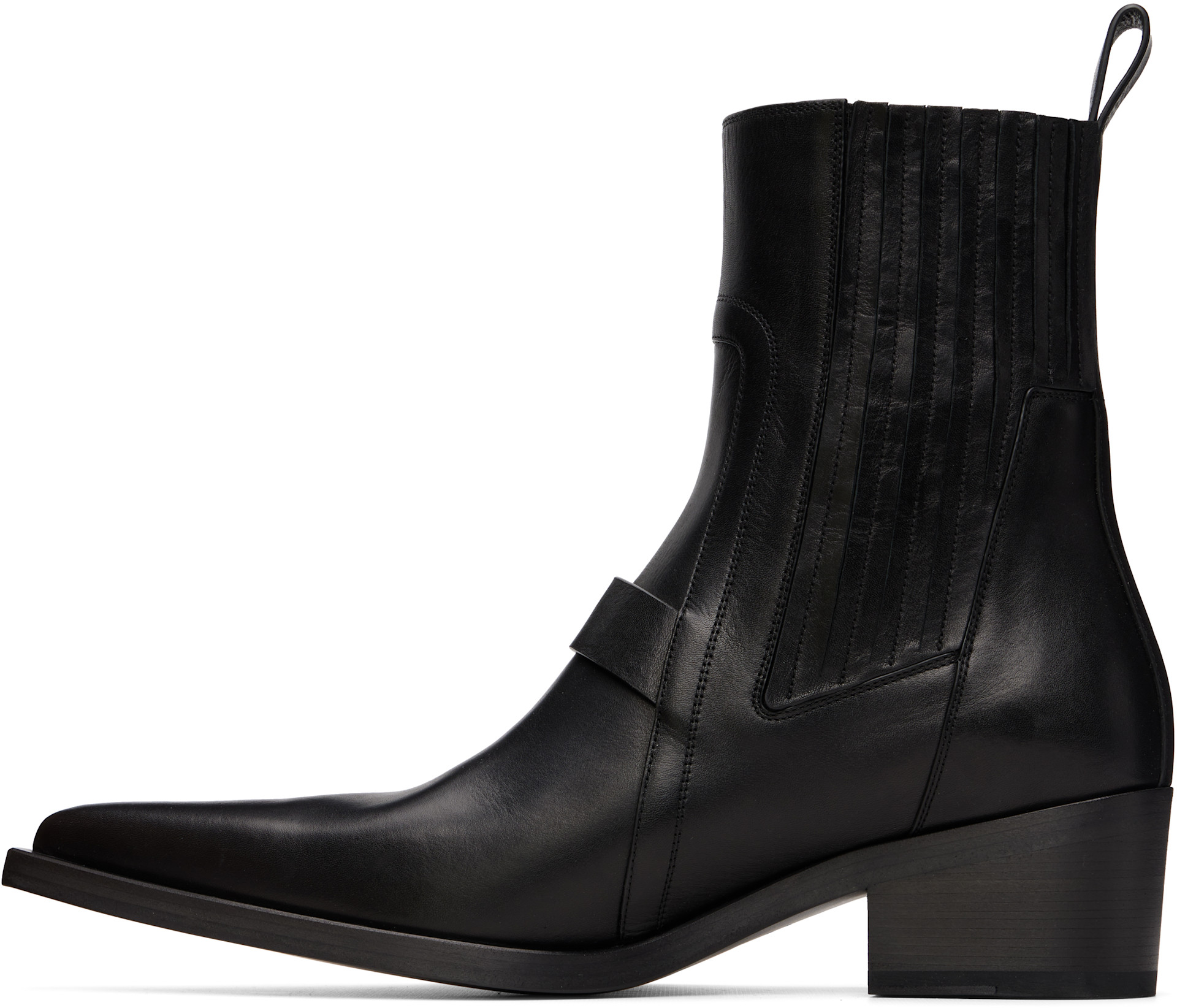 Rick Owens - Black Tower Pointed Sliver Boots