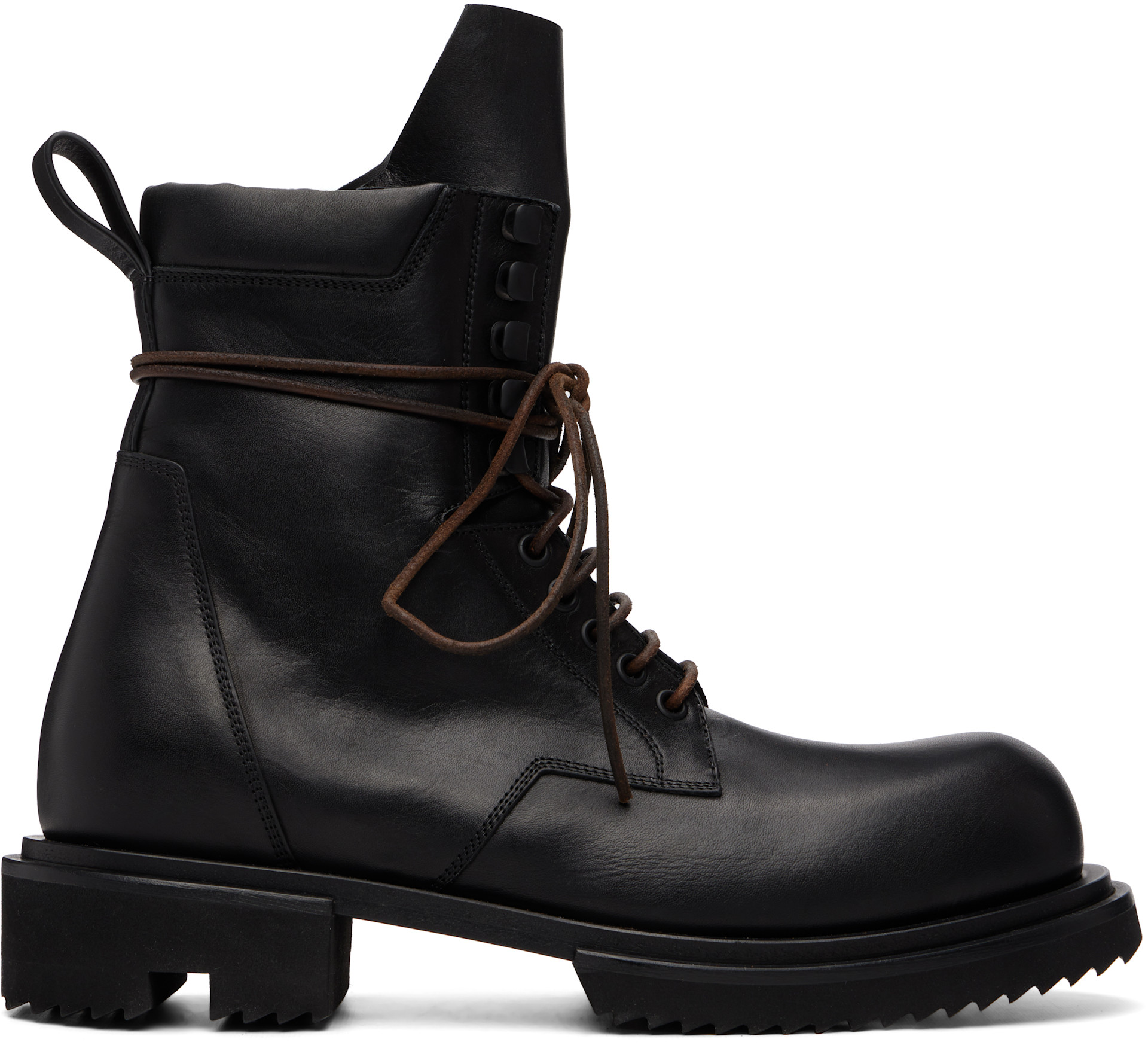 Rick Owens: Black Tower Low Army Gabe Boots | SSENSE