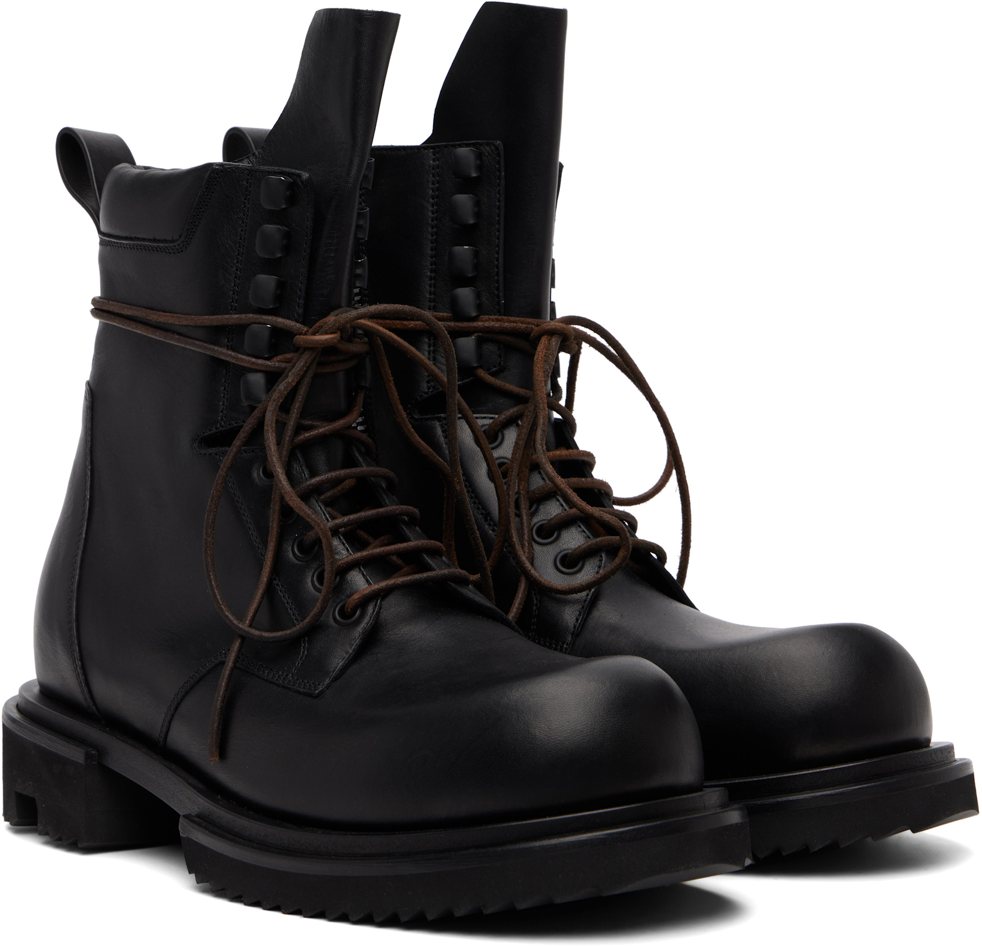 Rick Owens: Black Tower Low Army Gabe Boots | SSENSE