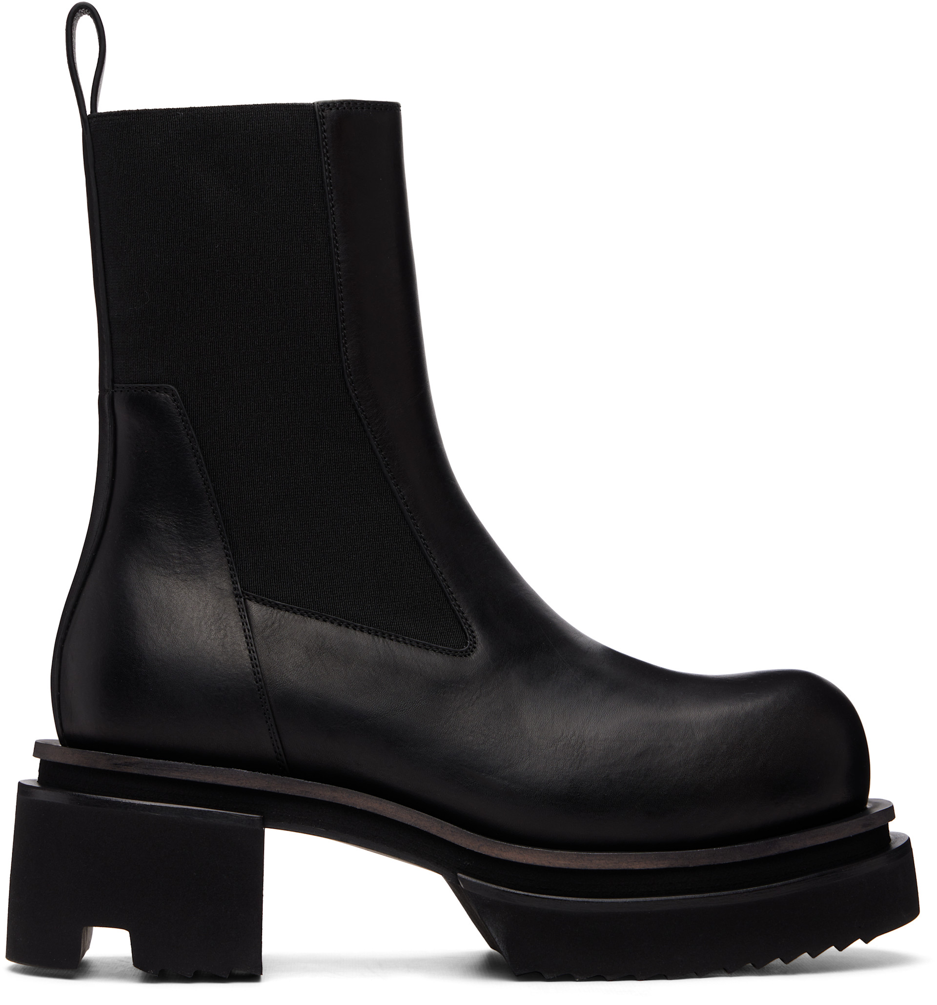 Rick Owens: Black Tower Beatle Bogun Chelsea Boots | SSENSE