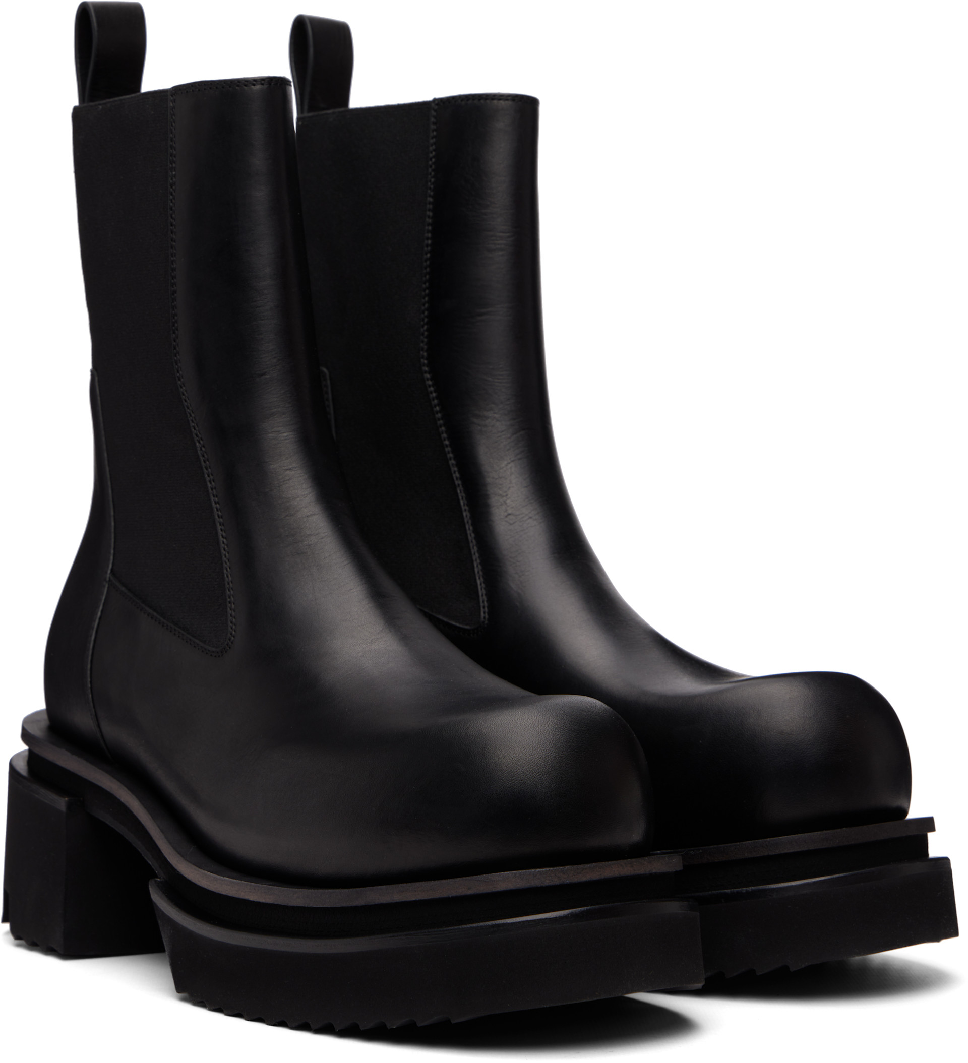 Rick Owens: Black Tower Beatle Bogun Chelsea Boots | SSENSE