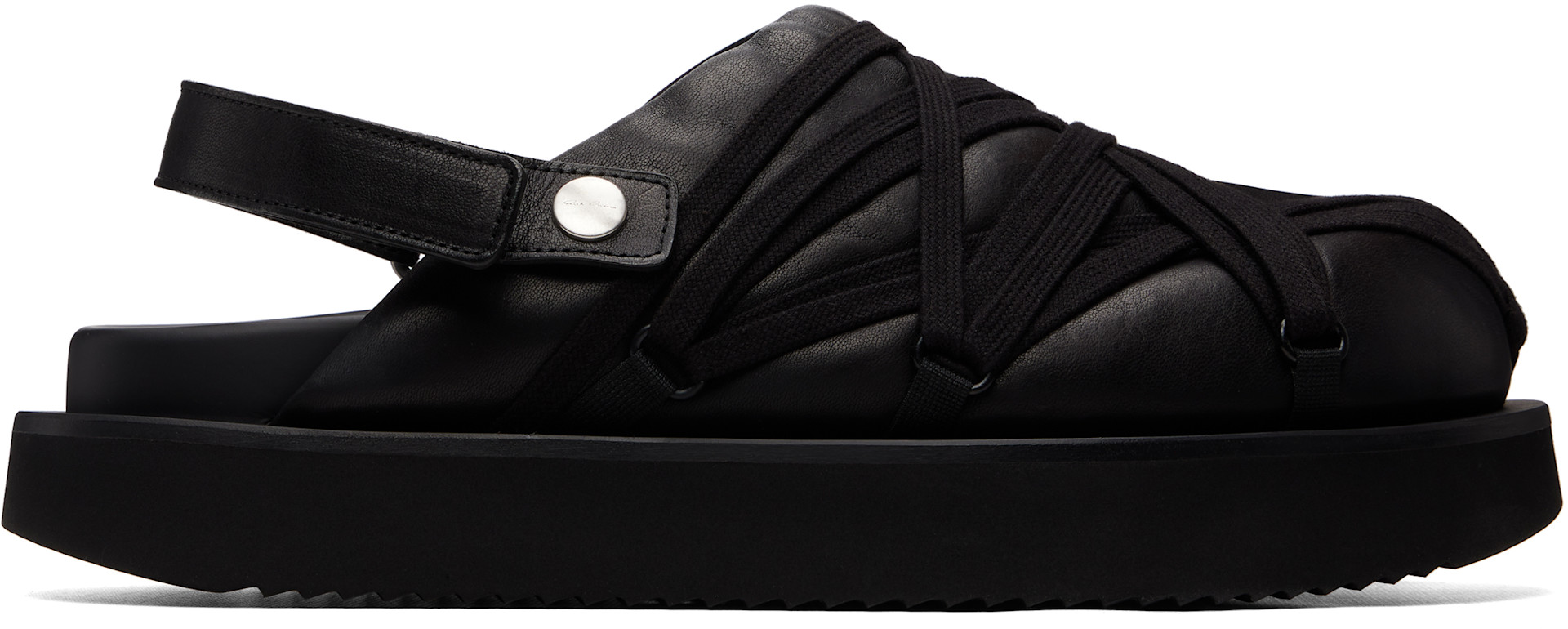 Rick Owens: Black Tower Megalace Padded Platform Loafers | SSENSE