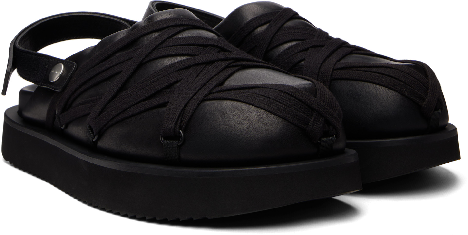 Rick Owens: Black Tower Megalace Padded Platform Loafers | SSENSE