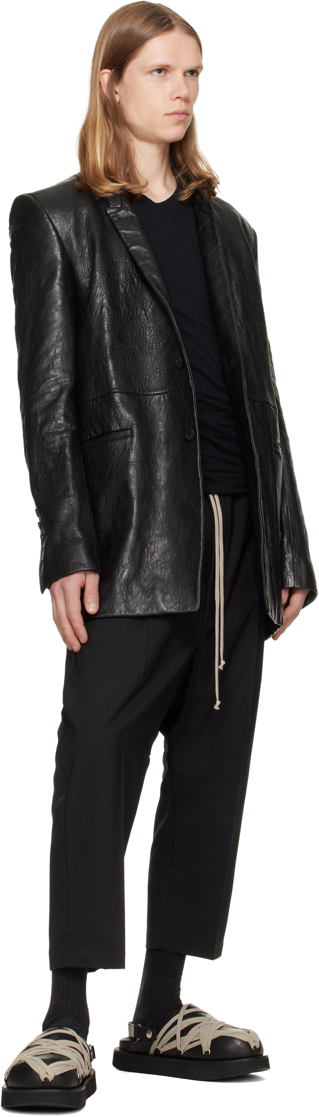 Rick Owens: Black Tower Padded Megalace Platform Loafers | SSENSE