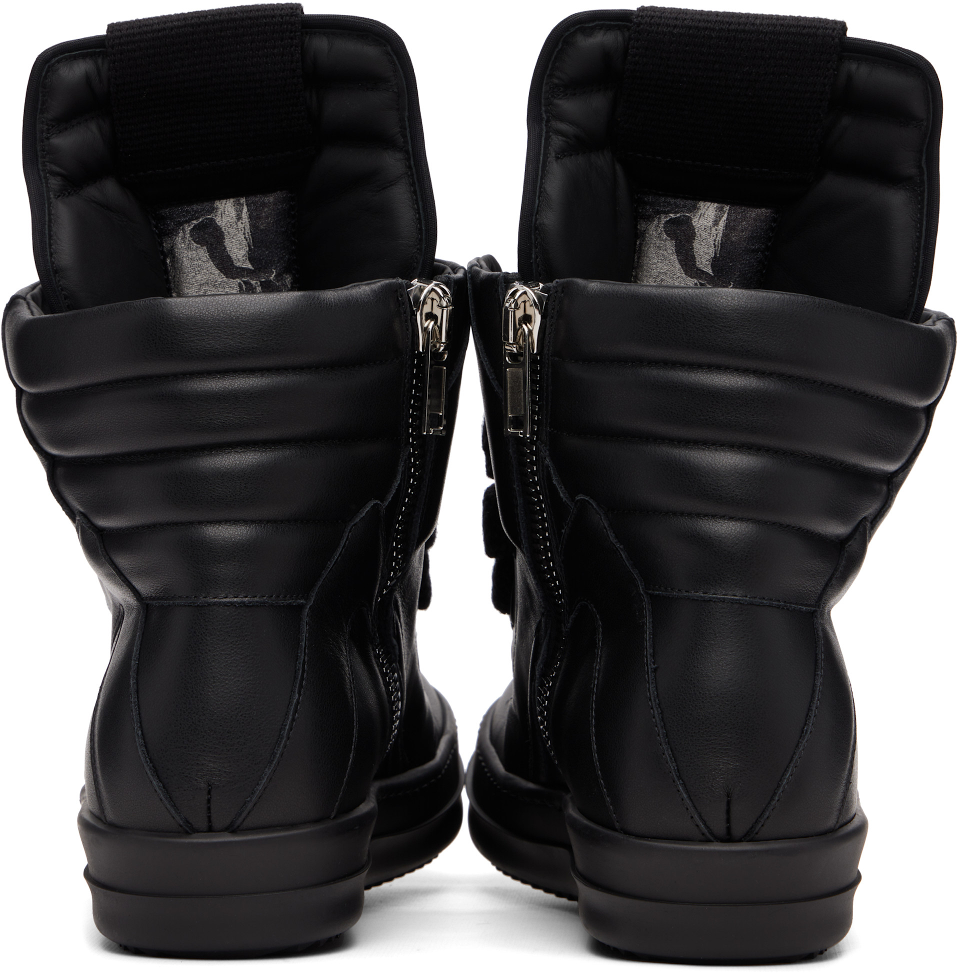 Rick Owens: Black Tower Jumbolace Geobasket Sneakers | SSENSE