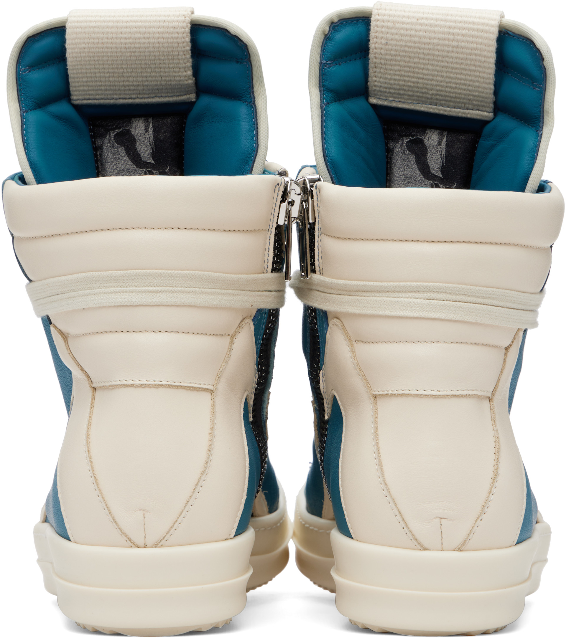 Rick Owens: Blue Tower Geobasket Sneakers | SSENSE