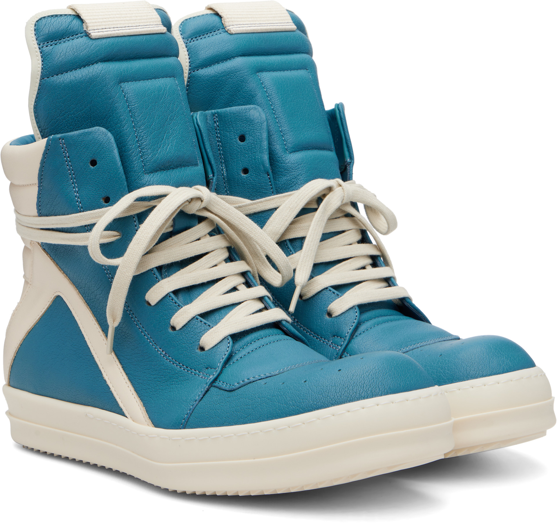 Rick Owens: Blue Tower Geobasket Sneakers | SSENSE