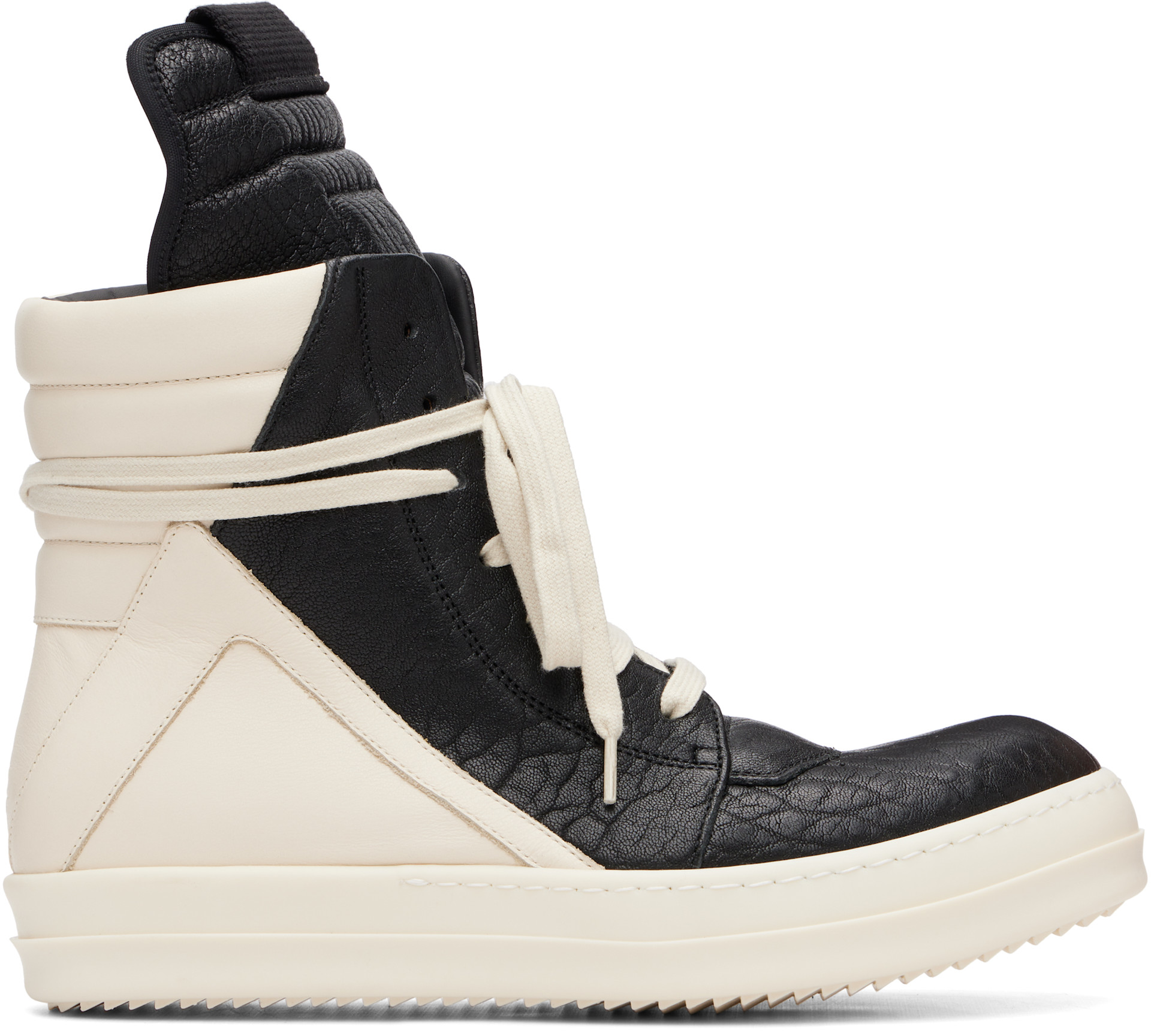 Rick Owens: ブラック＆オフホワイト Tower Geobasket スニーカー