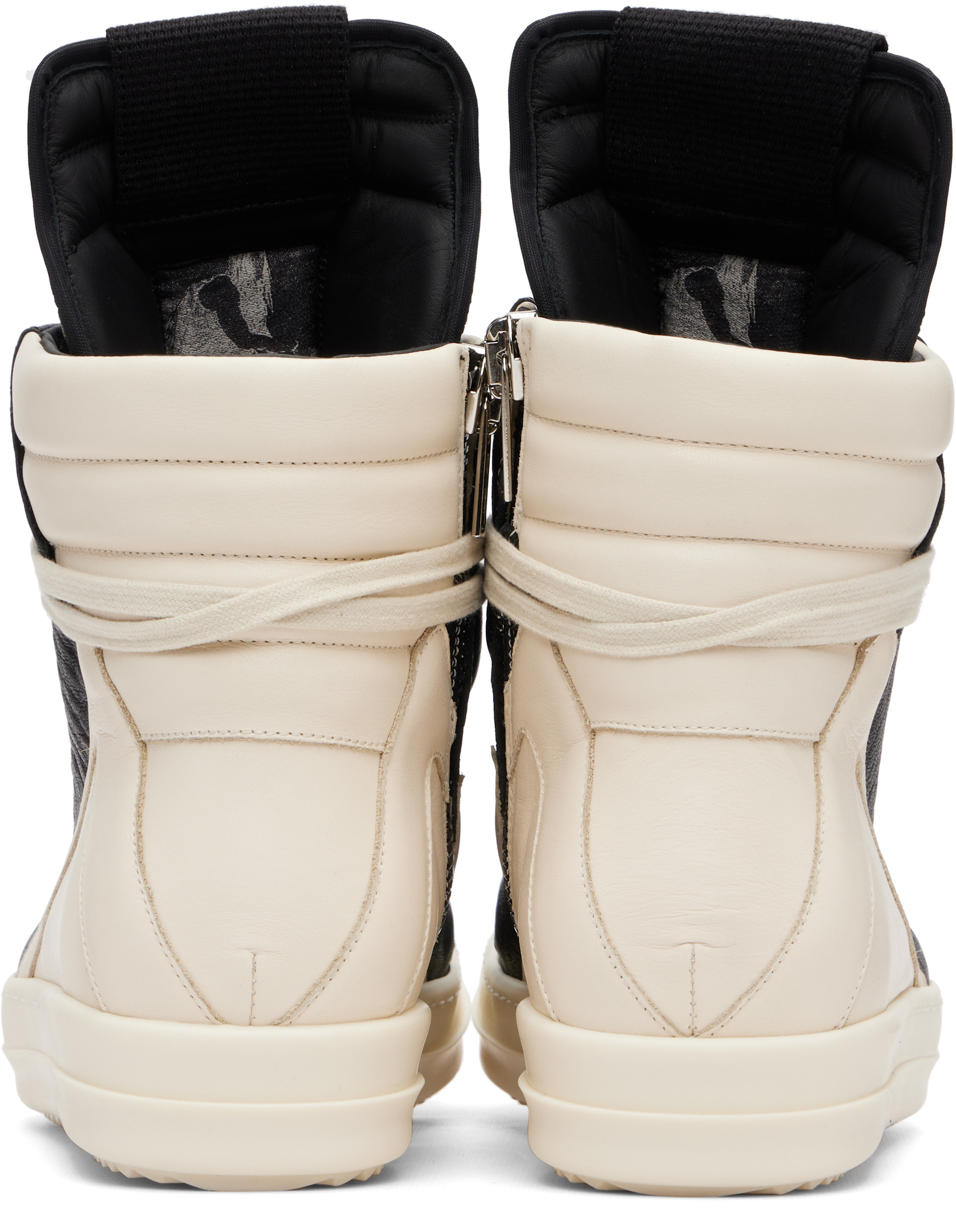 Rick Owens: ブラック＆オフホワイト Tower Geobasket スニーカー