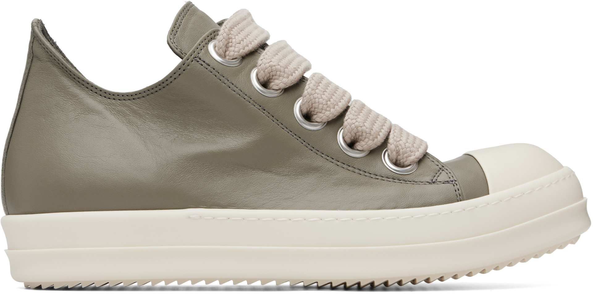 Rick Owens: Taupe Tower Jumbolace Low Sneaks Sneakers | SSENSE