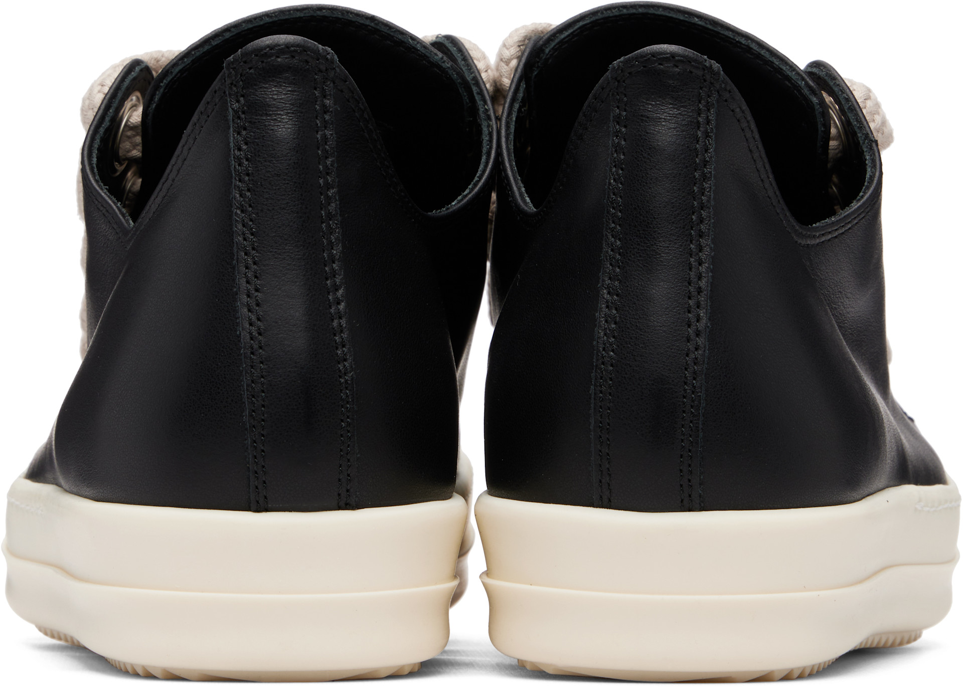Rick Owens: Black Tower Jumbolaced Low Sneaks Sneakers | SSENSE