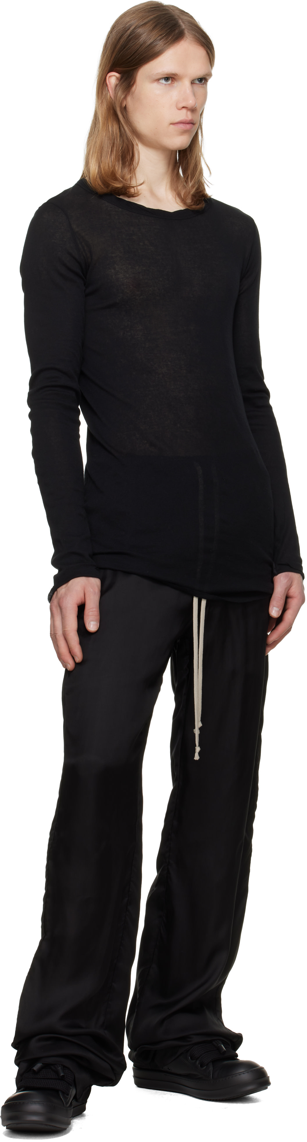 Rick Owens: Black Tower Jumbolace Low Sneaks Sneakers | SSENSE