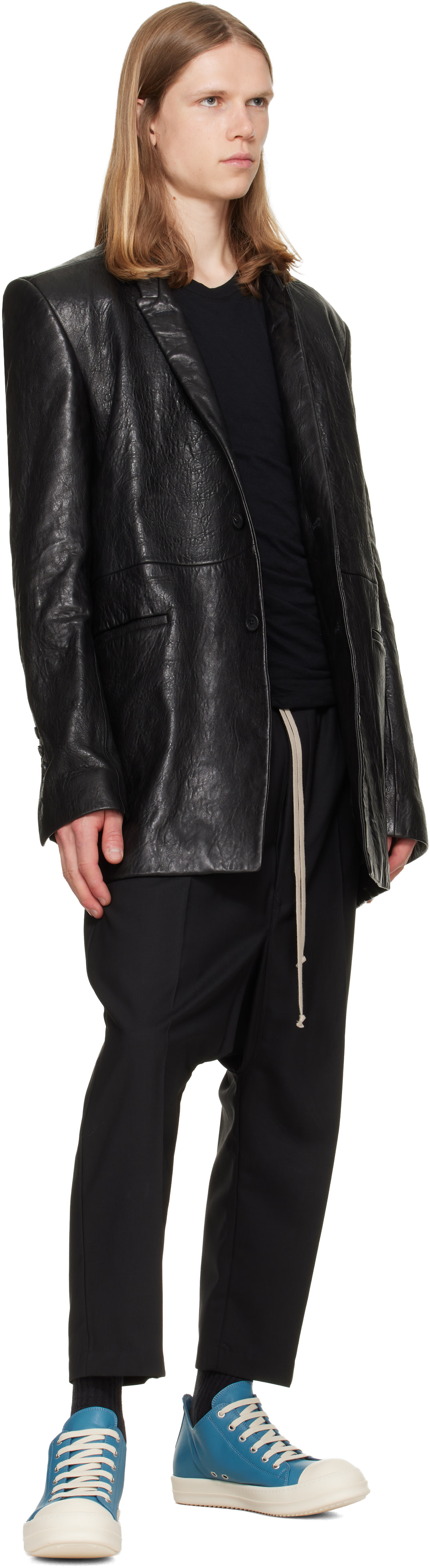 Rick Owens: Blue Tower Low Sneaks Sneakers | SSENSE
