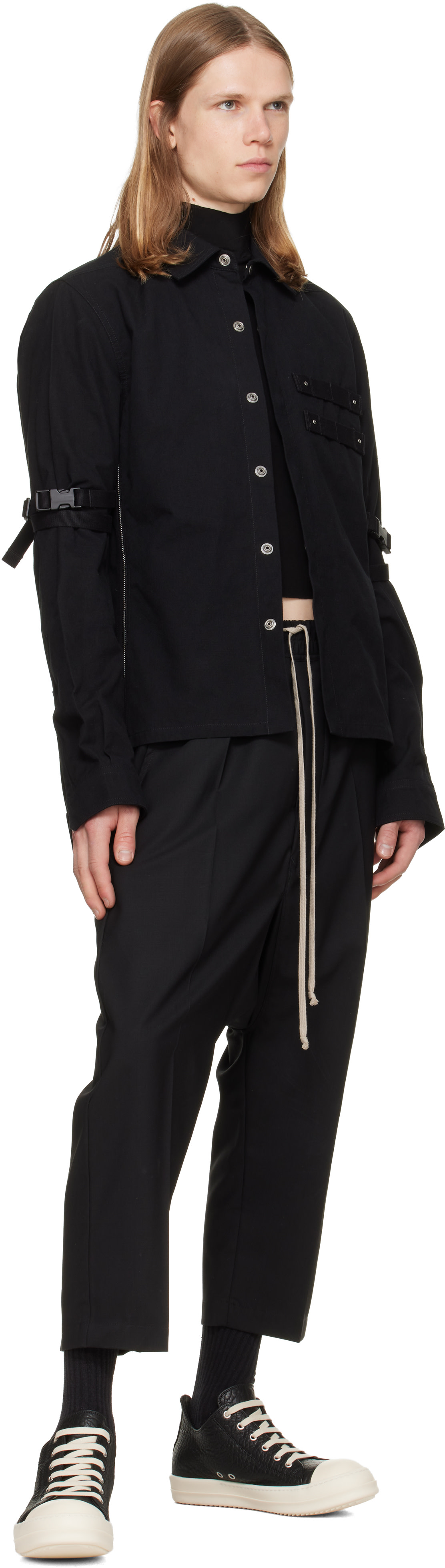 Rick Owens - 블랙 타워 스니크 로우탑 스니커즈