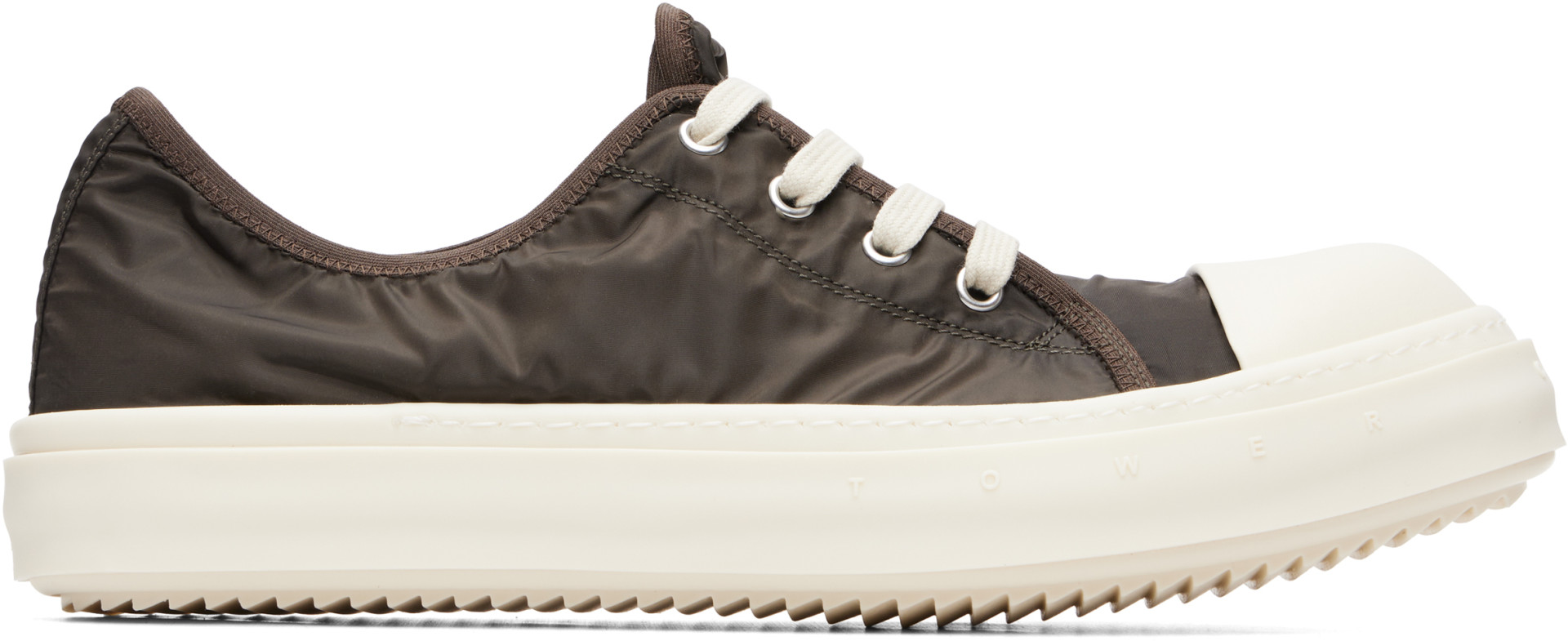 Rick Owens: ブラウン＆ホワイト Tower Low スニーカー | SSENSE 日本