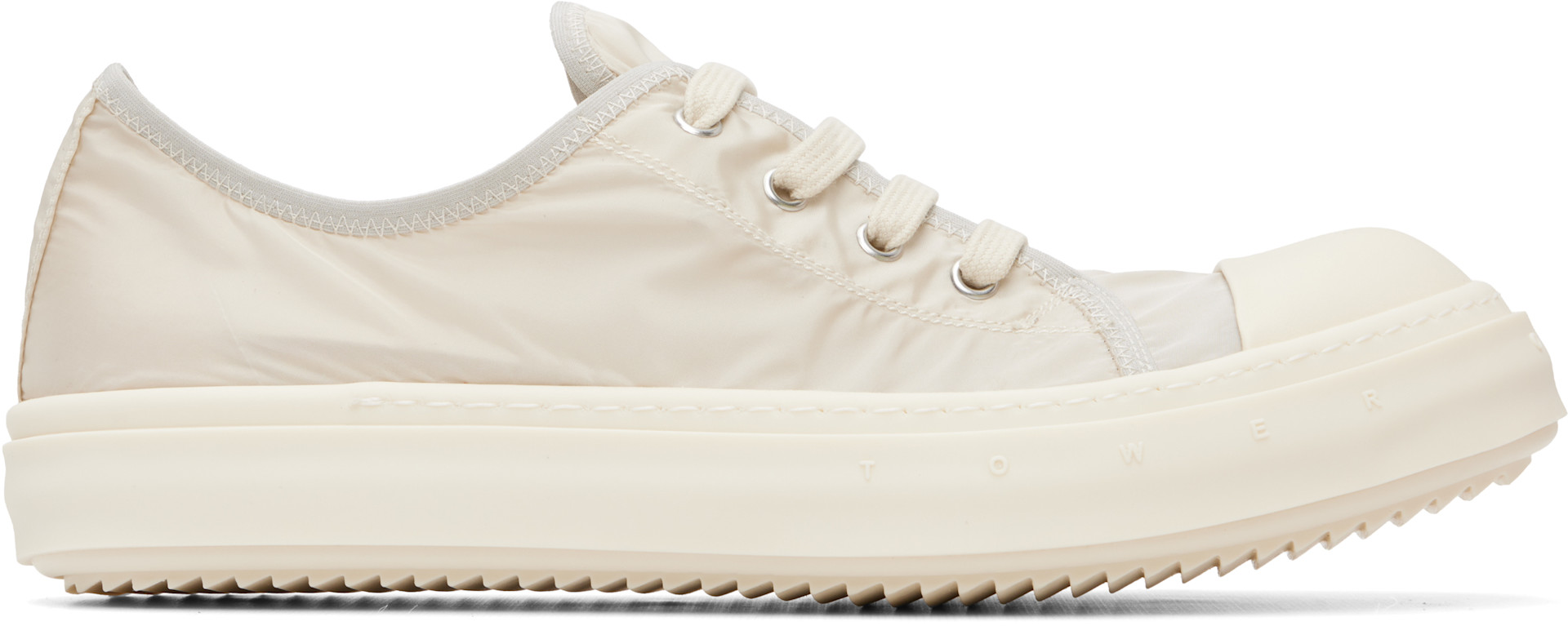 Rick Owens - Baskets basses beige et blanc - Tower