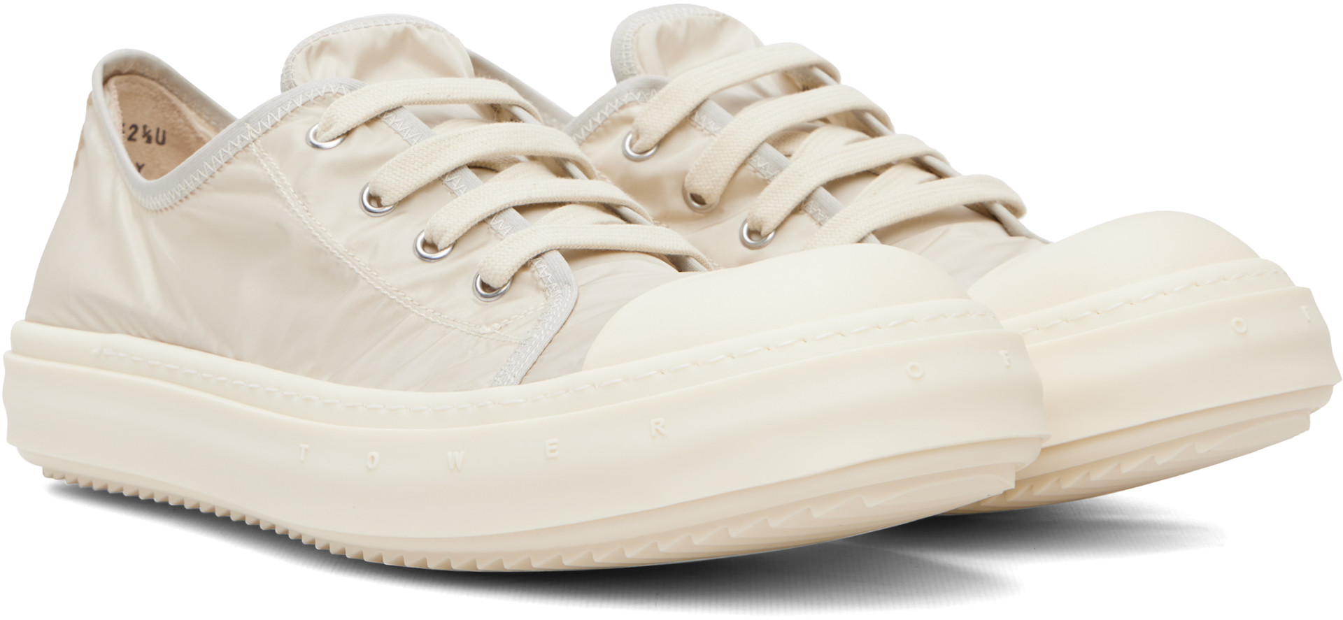 Rick Owens - Baskets basses beige et blanc - Tower