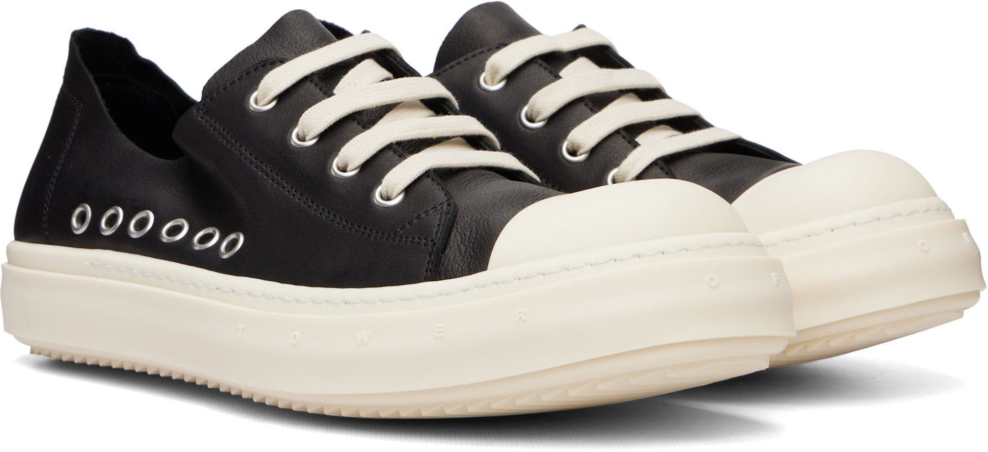 Rick Owens: ブラック＆ホワイト Tower ローカットスニーカー | SSENSE