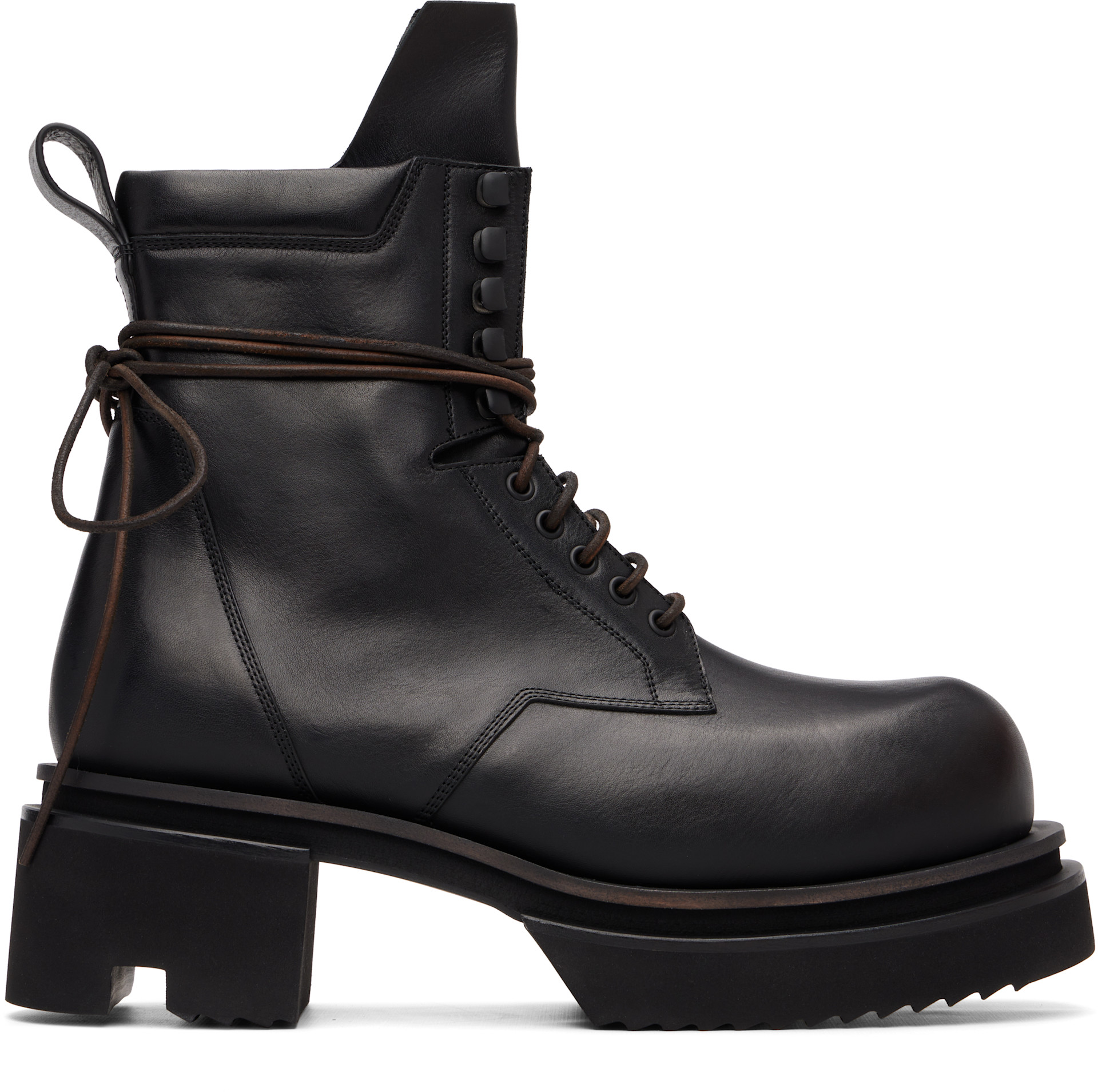 靴 Rick Owens Black Low Army Bogun Boots 40 Rick Owens: Black Tower Low Army Bogun Boots | SSENSE