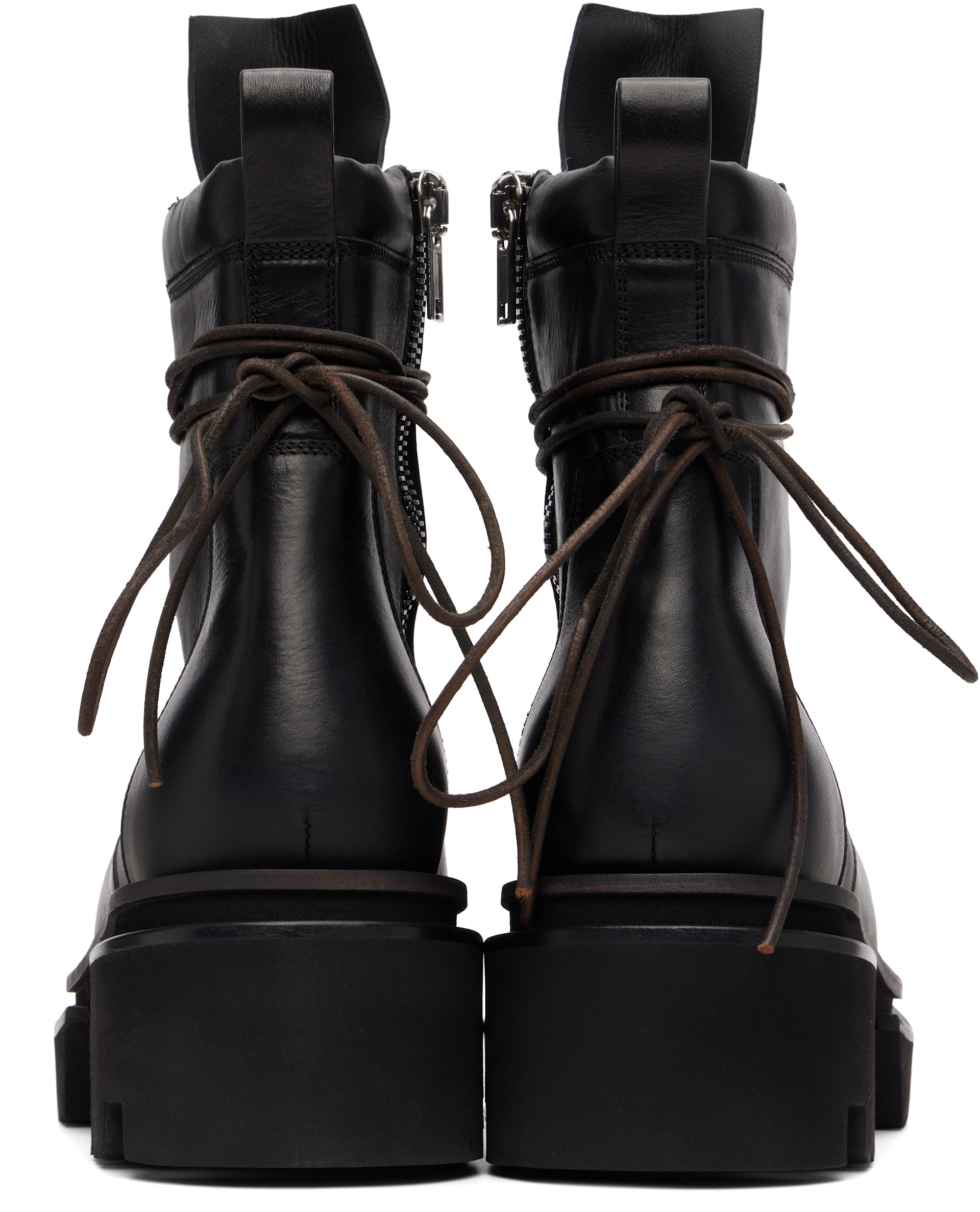 Rick Owens: Black Tower Low Army Bogun Boots | SSENSE