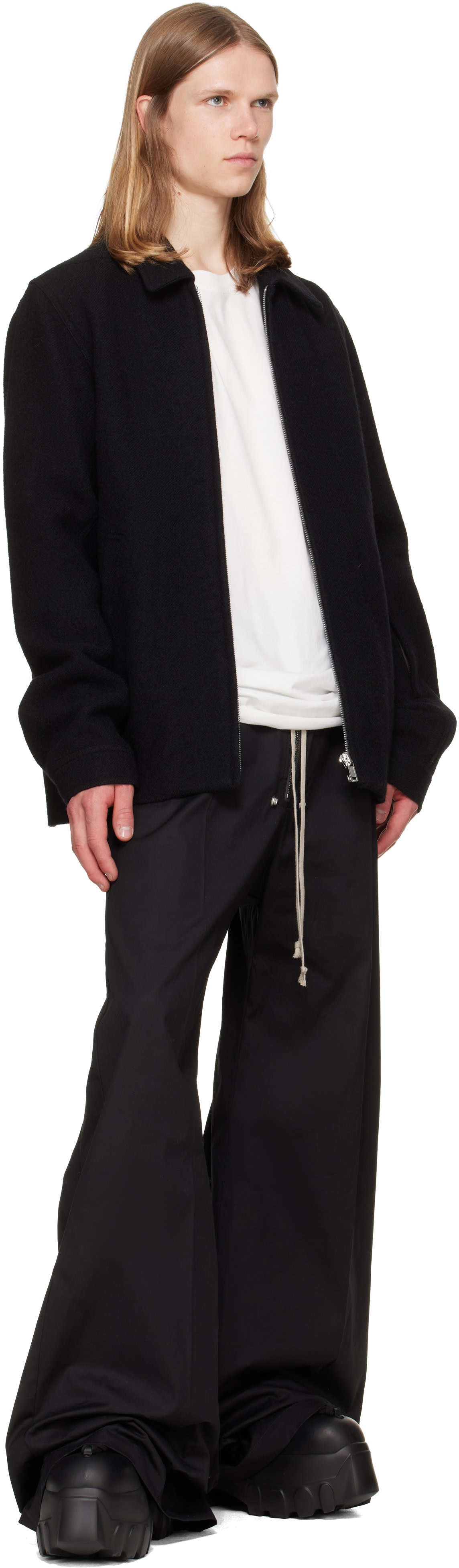 Rick Owens: Black Tower Megalace Mega Tractor Boots | SSENSE Canada
