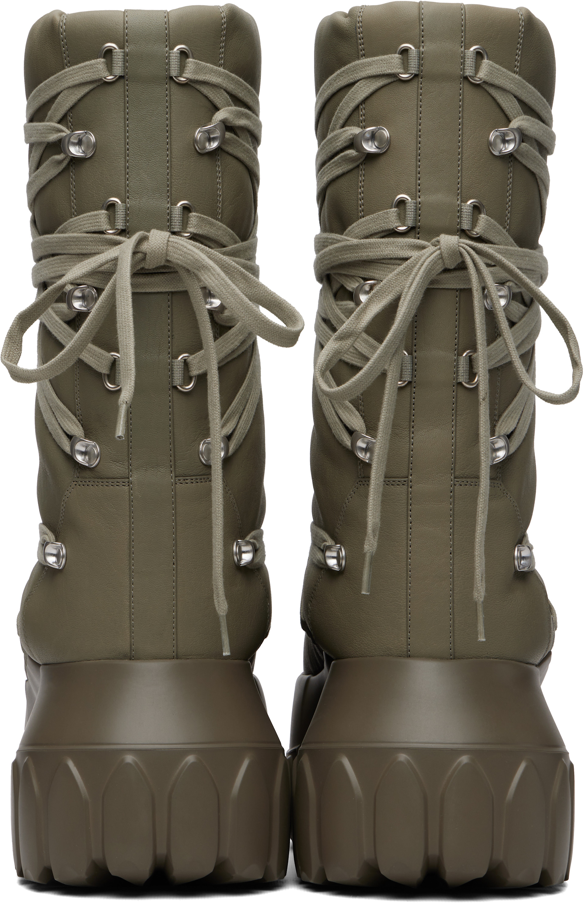 Rick Owens: トープ Tower Megalace Lunar Mega Tractor ブーツ