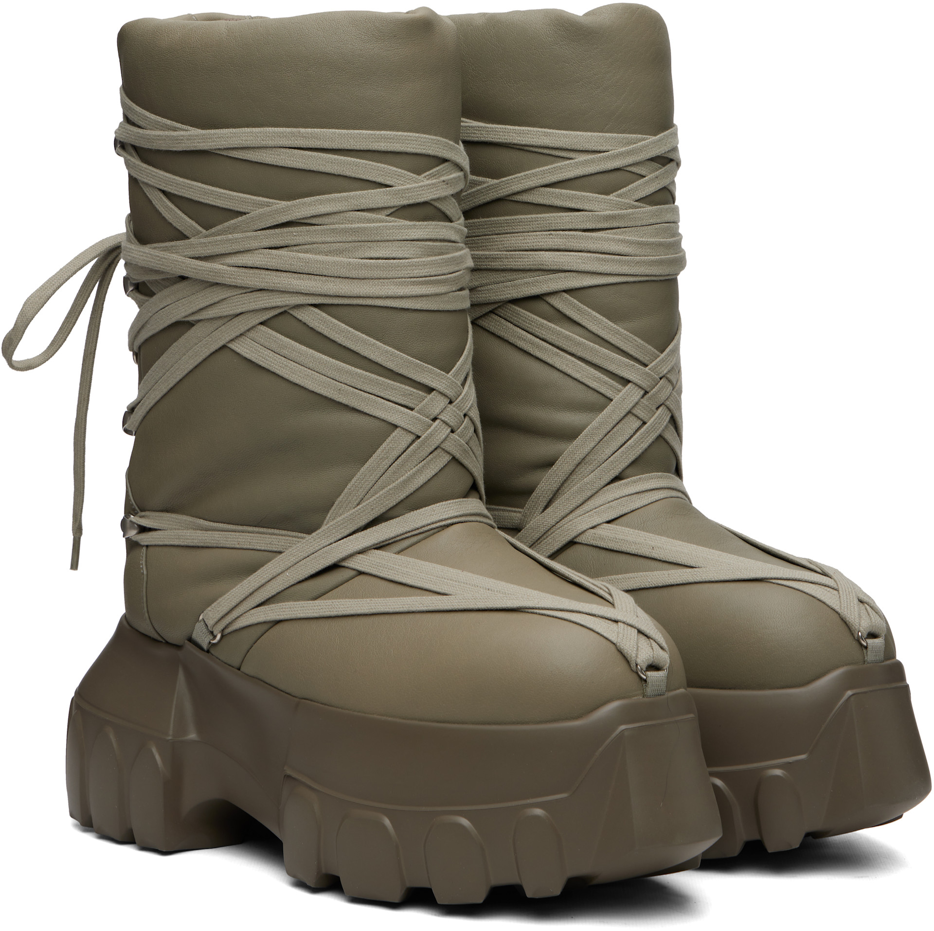 Rick Owens Lunar Mega Tractor ブーツ Rick Owens: トープ Tower Megalace Lunar Mega Tractor ブーツ