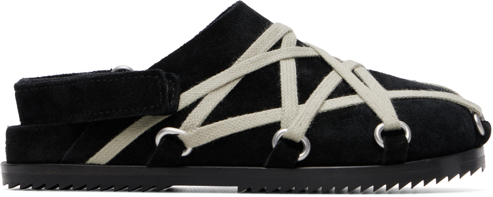 Rick Owens: キッズ｜ブラック Megalace Mule Granola ミュール