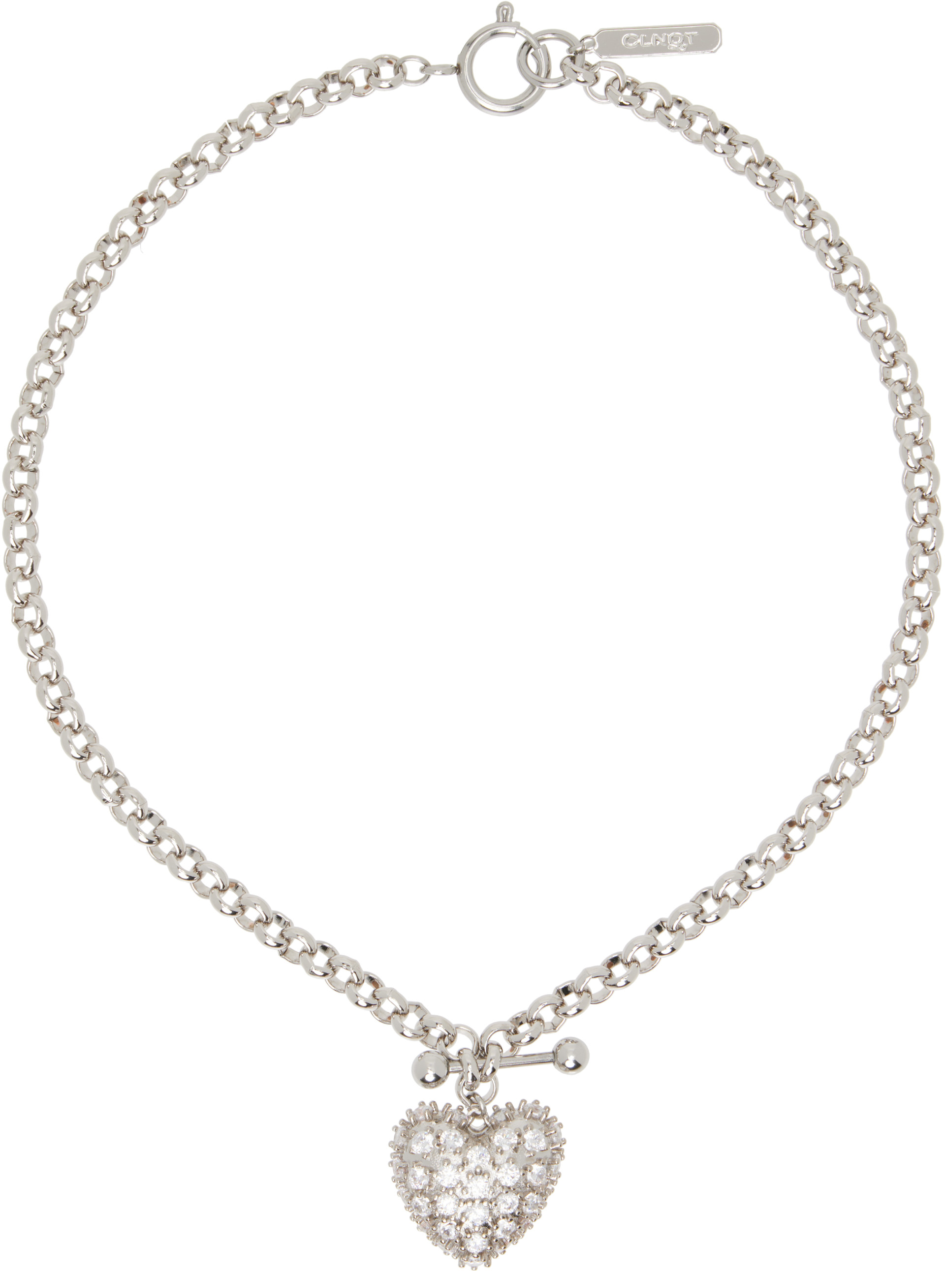 Justine Clenquet: Heart Crystal Necklace | SSENSE
