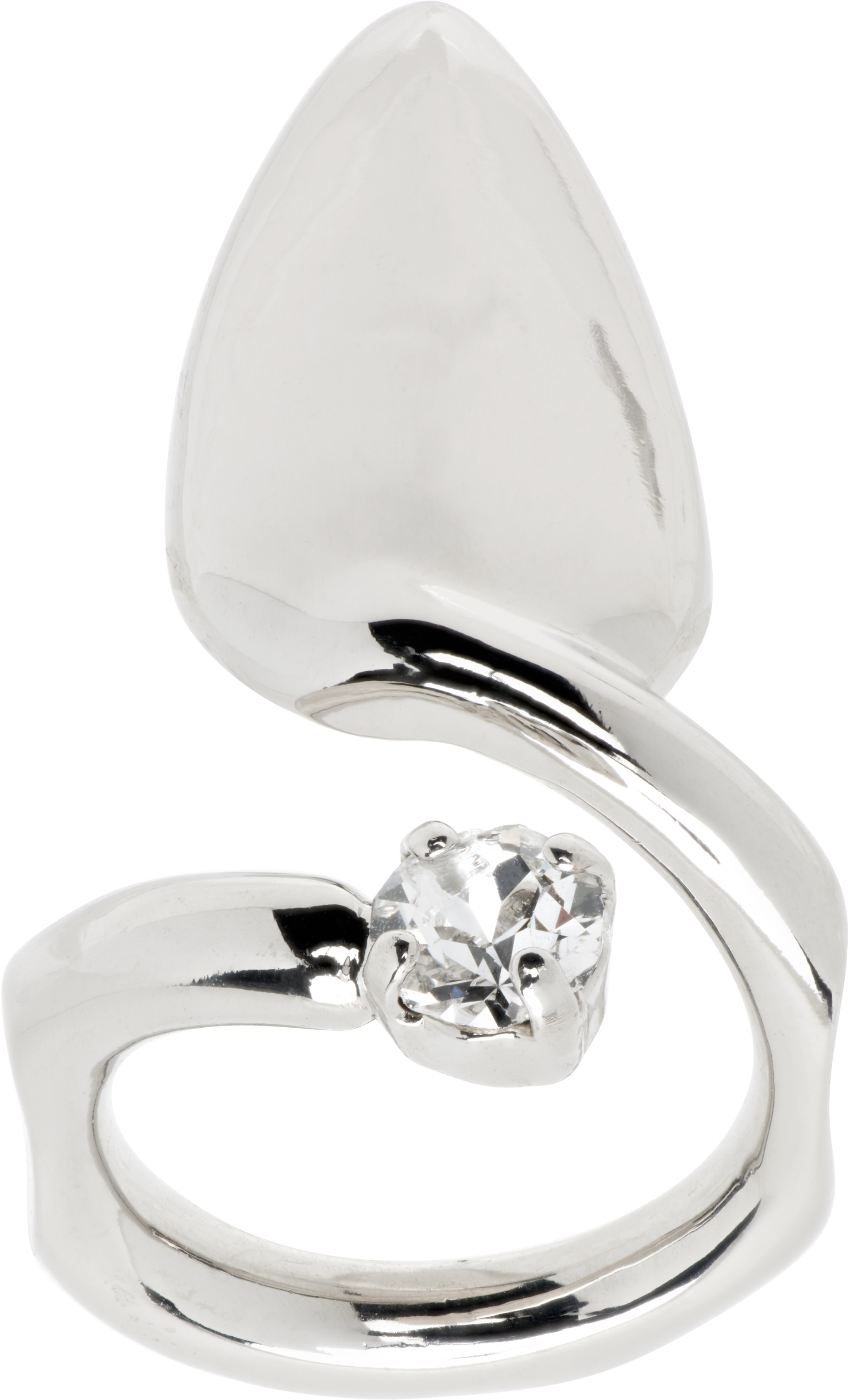Justine Clenquet: Luce Crystal Nail Ring | SSENSE