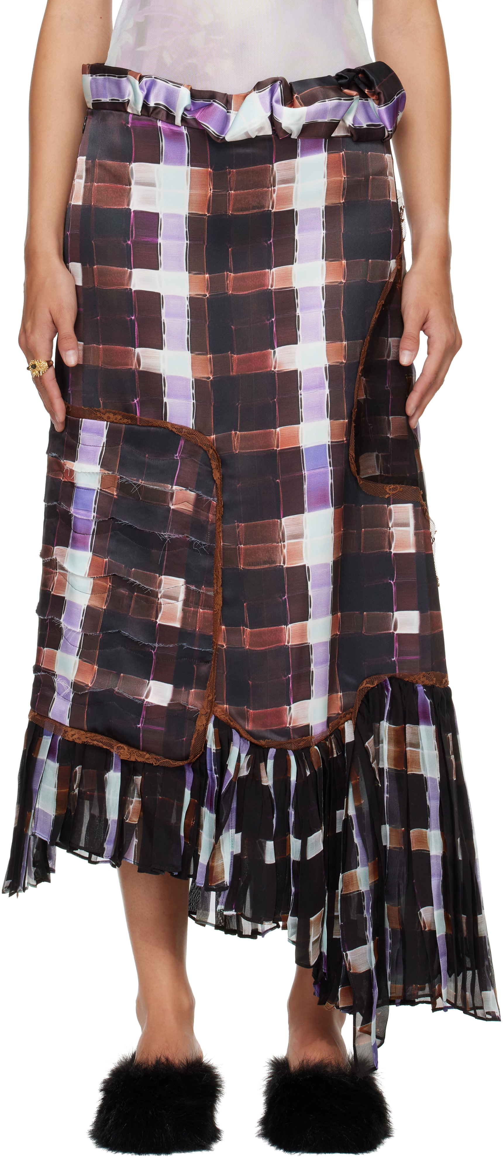Collina Strada: Brown Lily Maxi Skirt | SSENSE