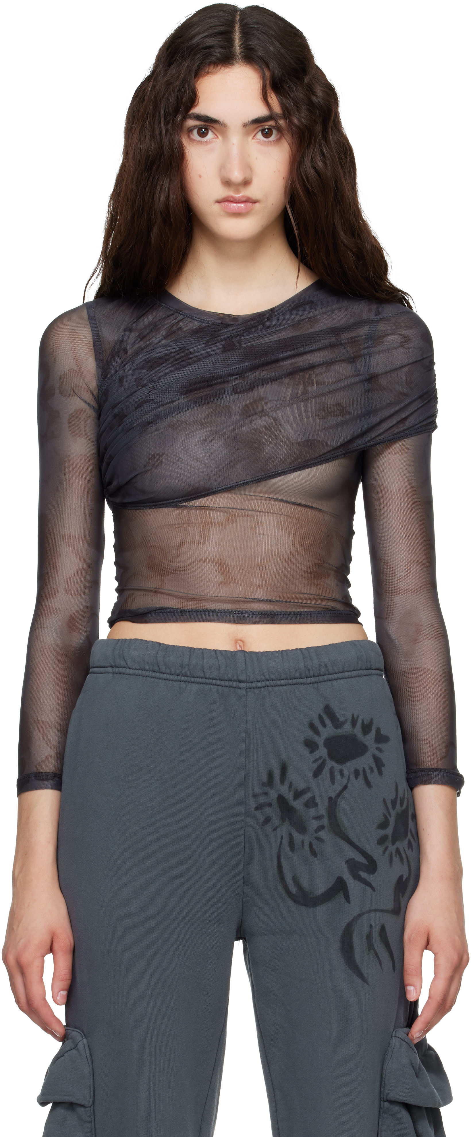Collina Strada - T-shirt drapé Cardio Crew noir