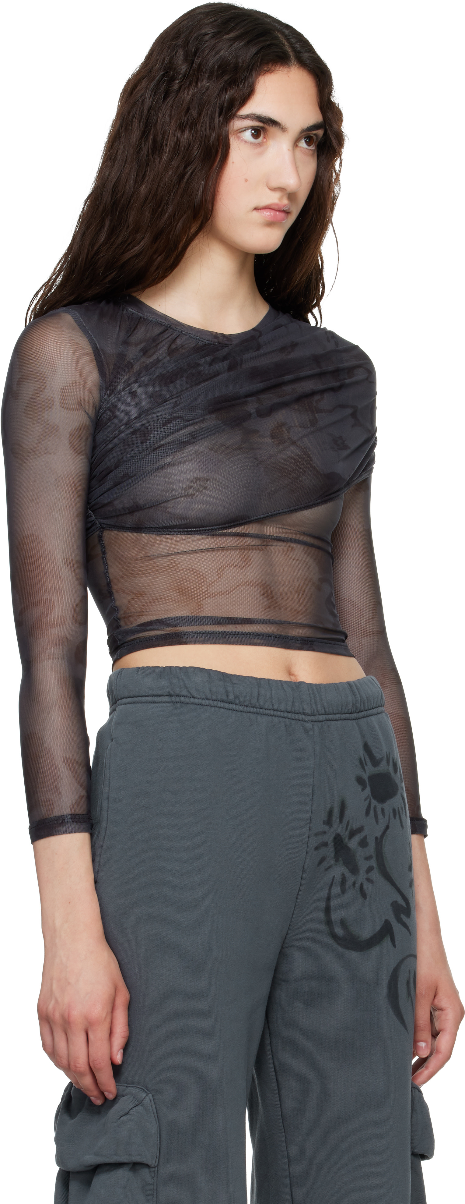 Collina Strada - T-shirt drapé Cardio Crew noir